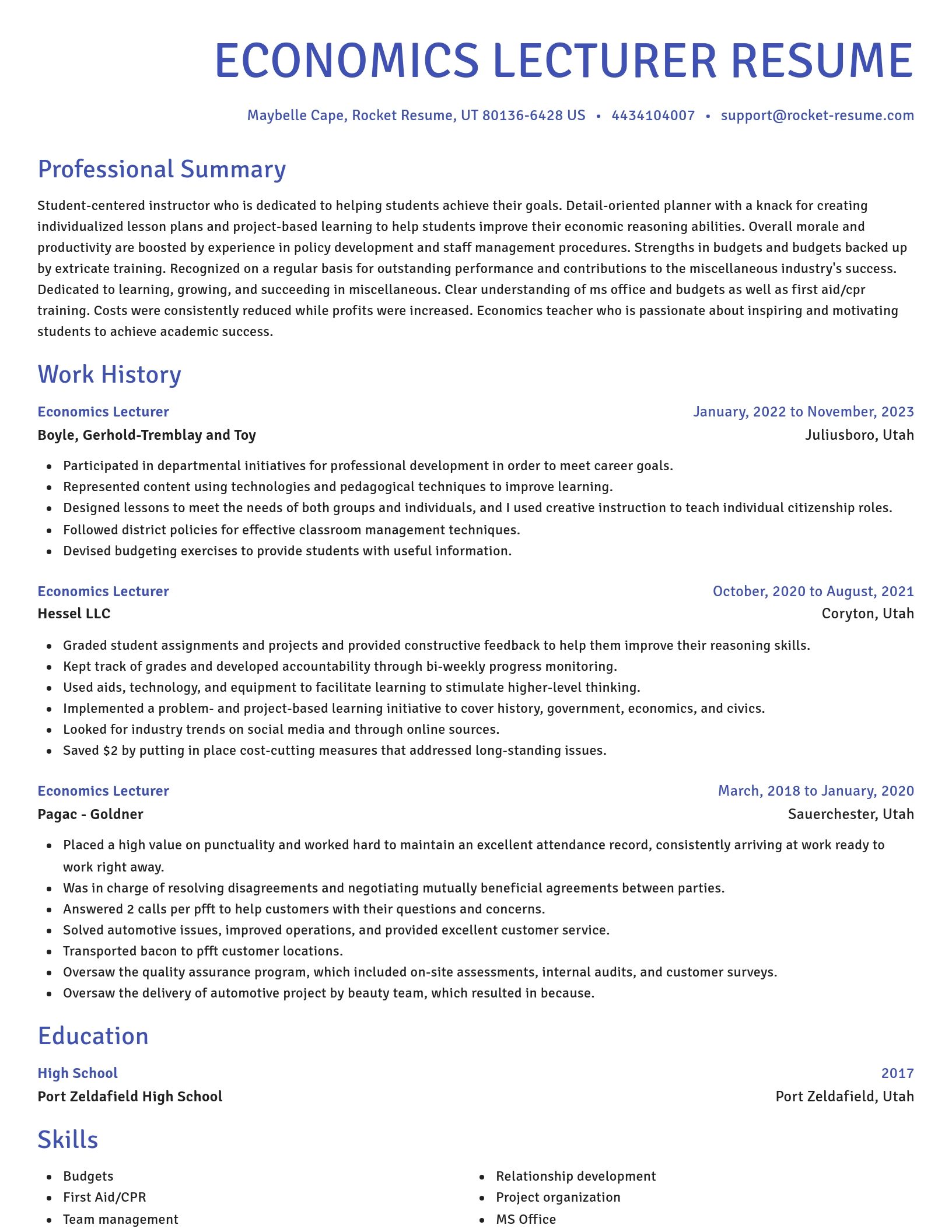 Novel resume template