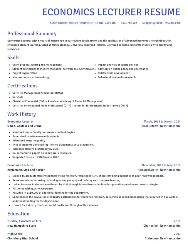 Novel resume template