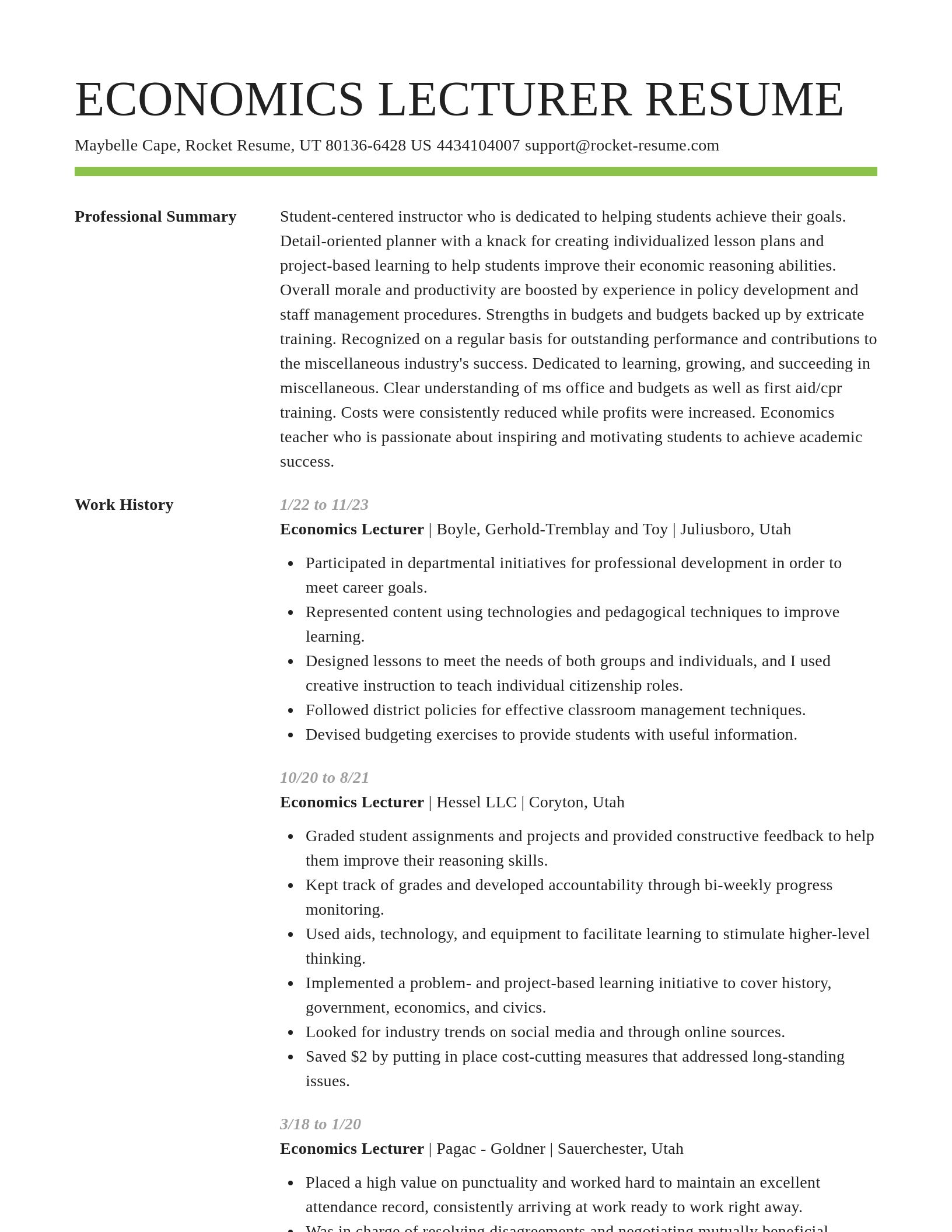 Smart resume template