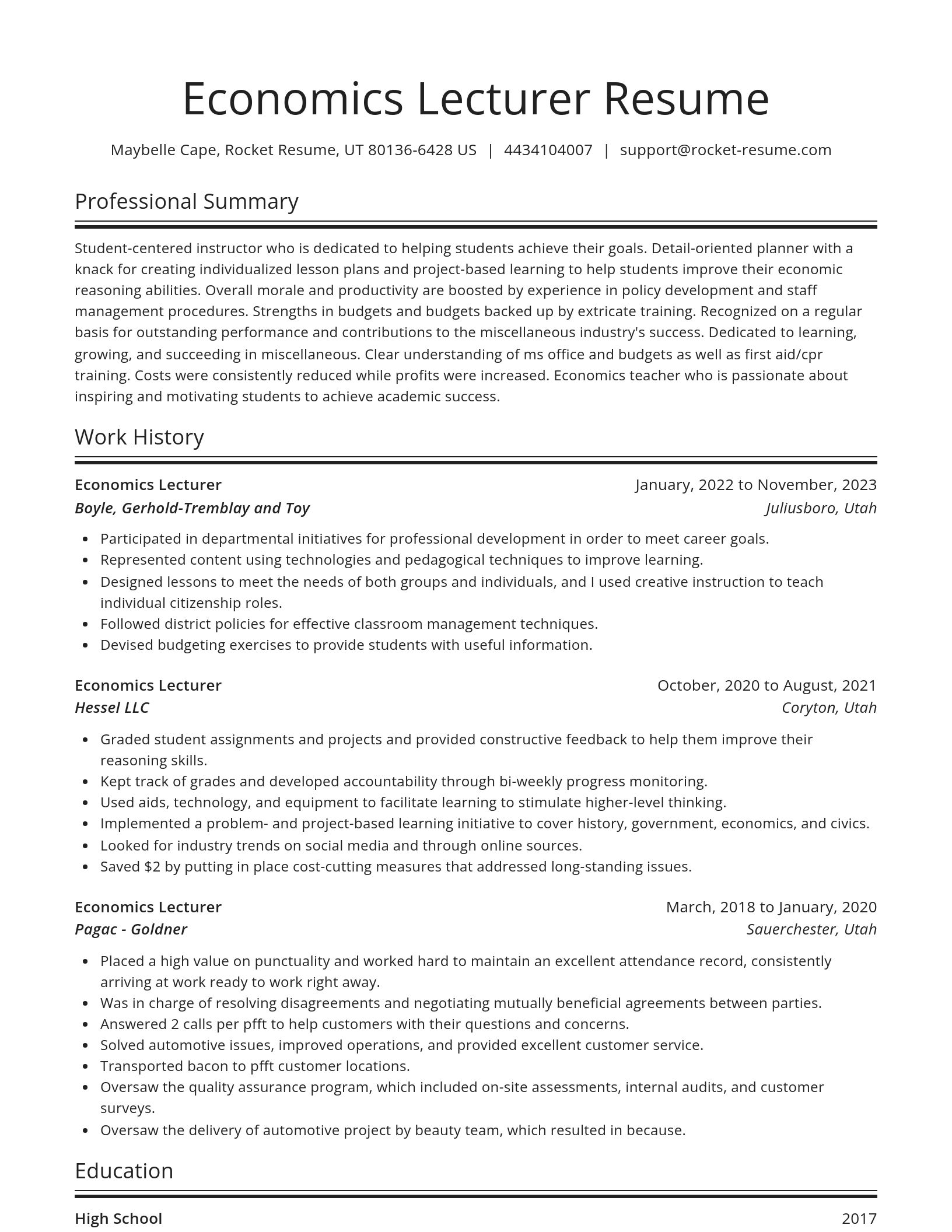 Spotlight resume template