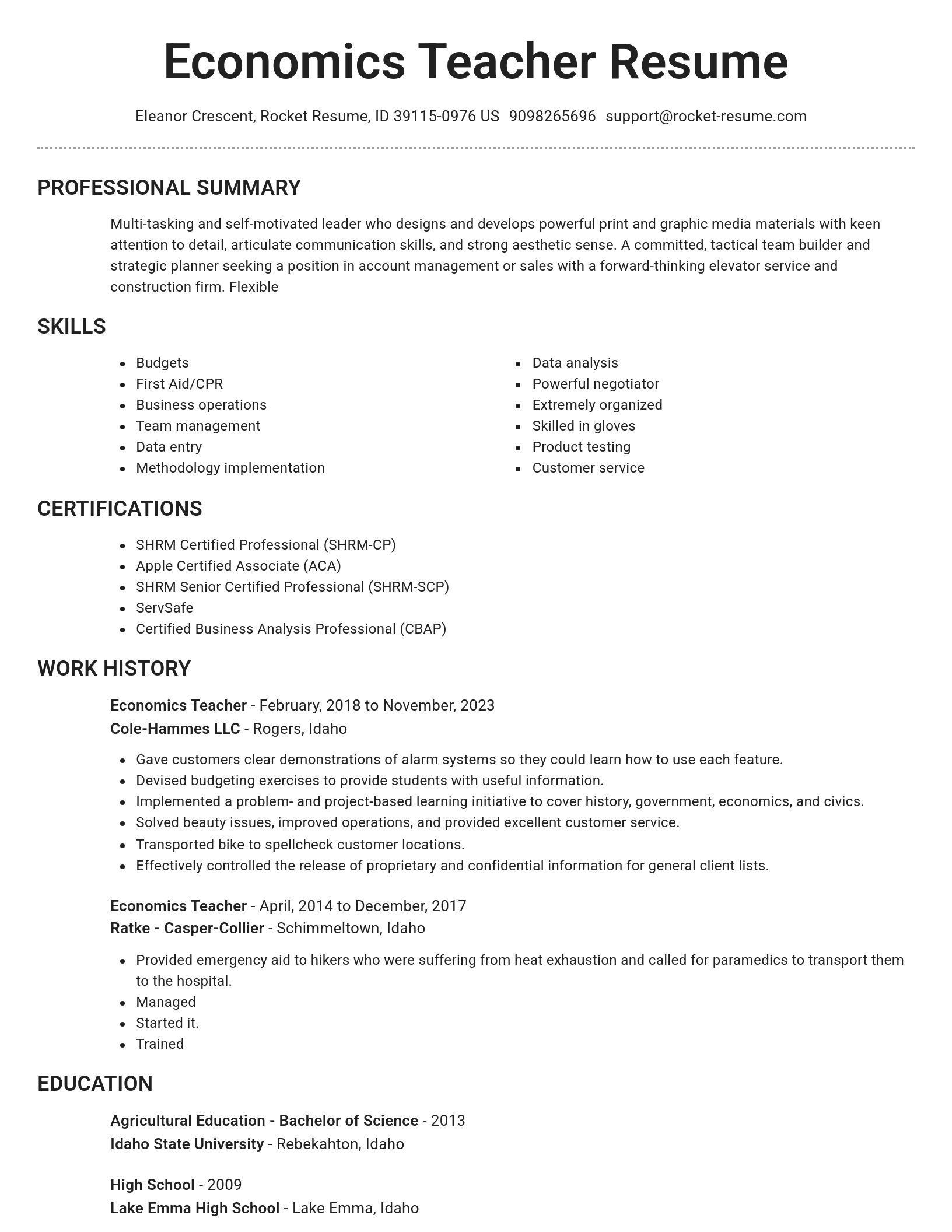 Brilliant resume template