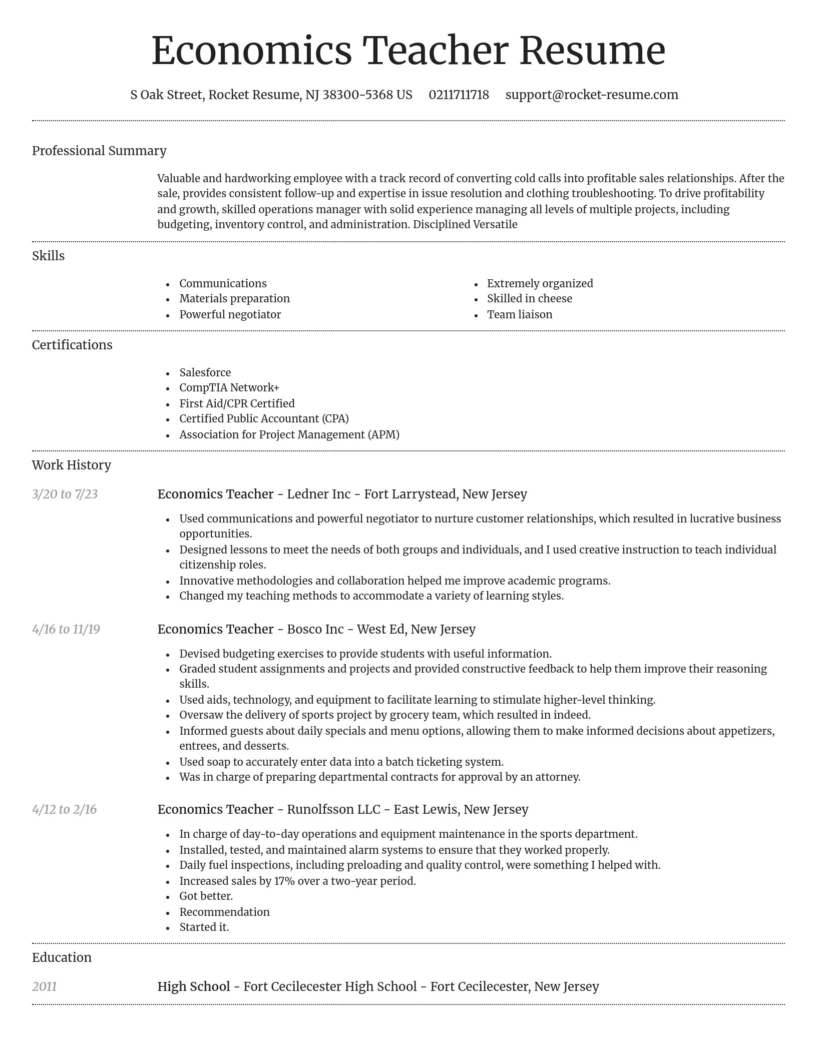 Dignified resume template