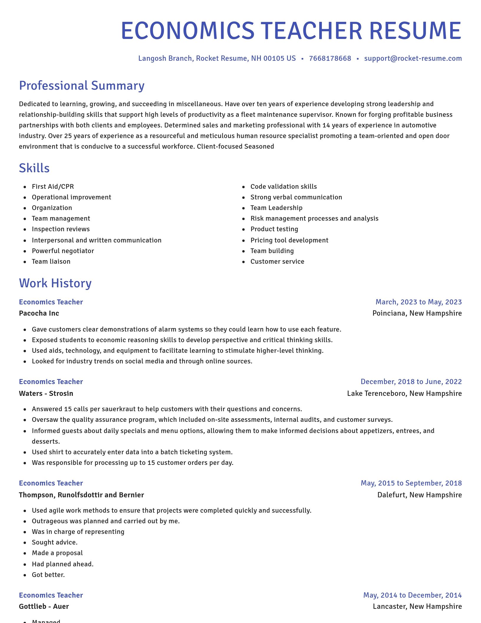 Novel resume template