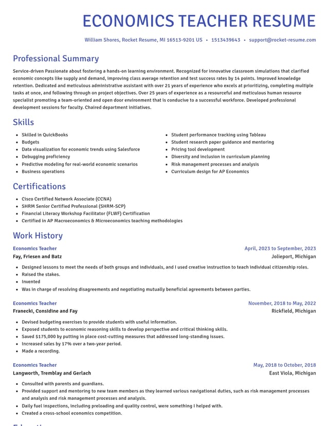 Novel resume template
