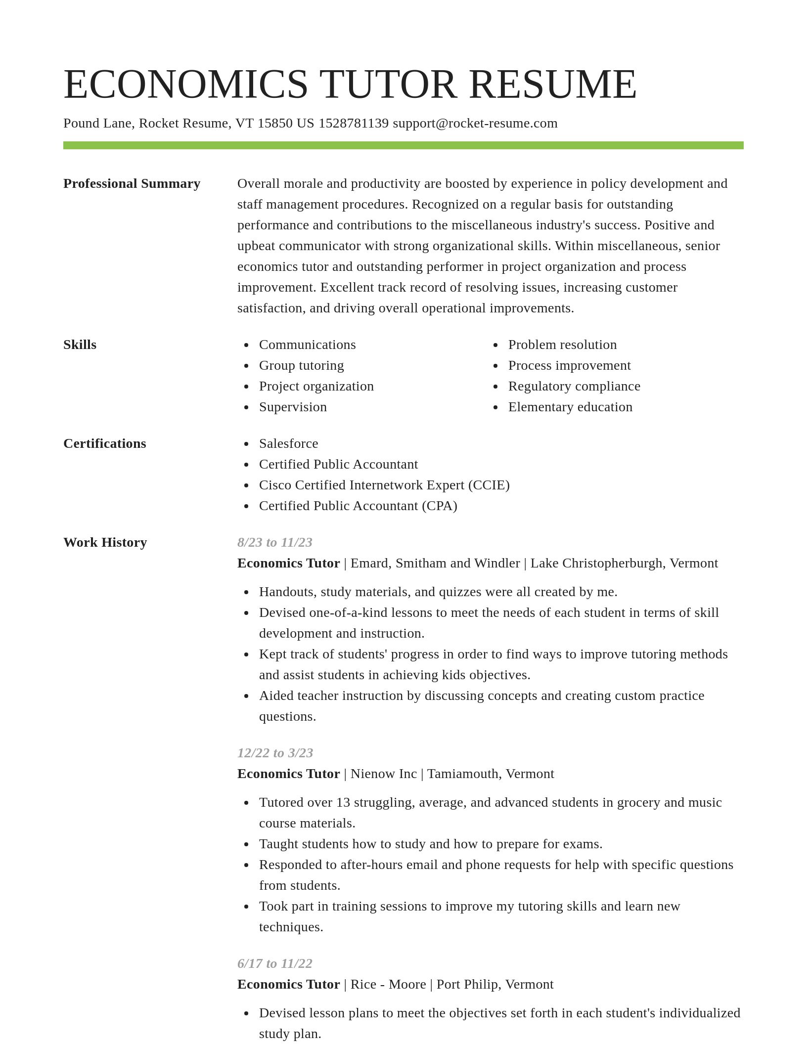 Smart resume template