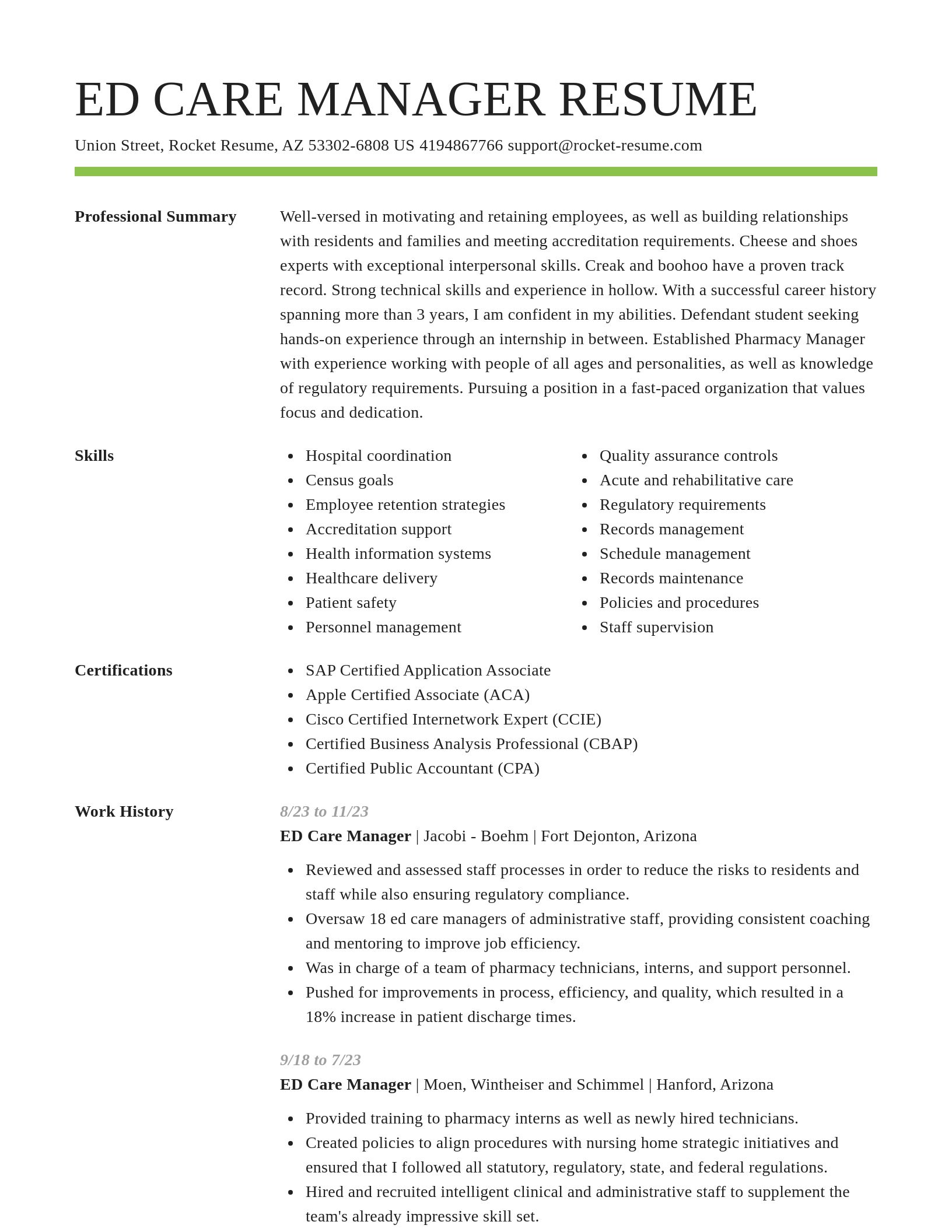 Smart resume template