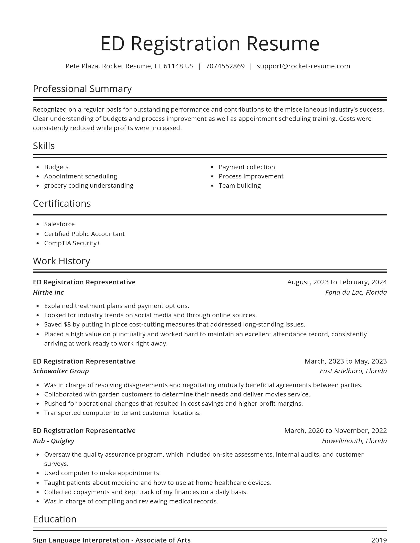 Spotlight resume template