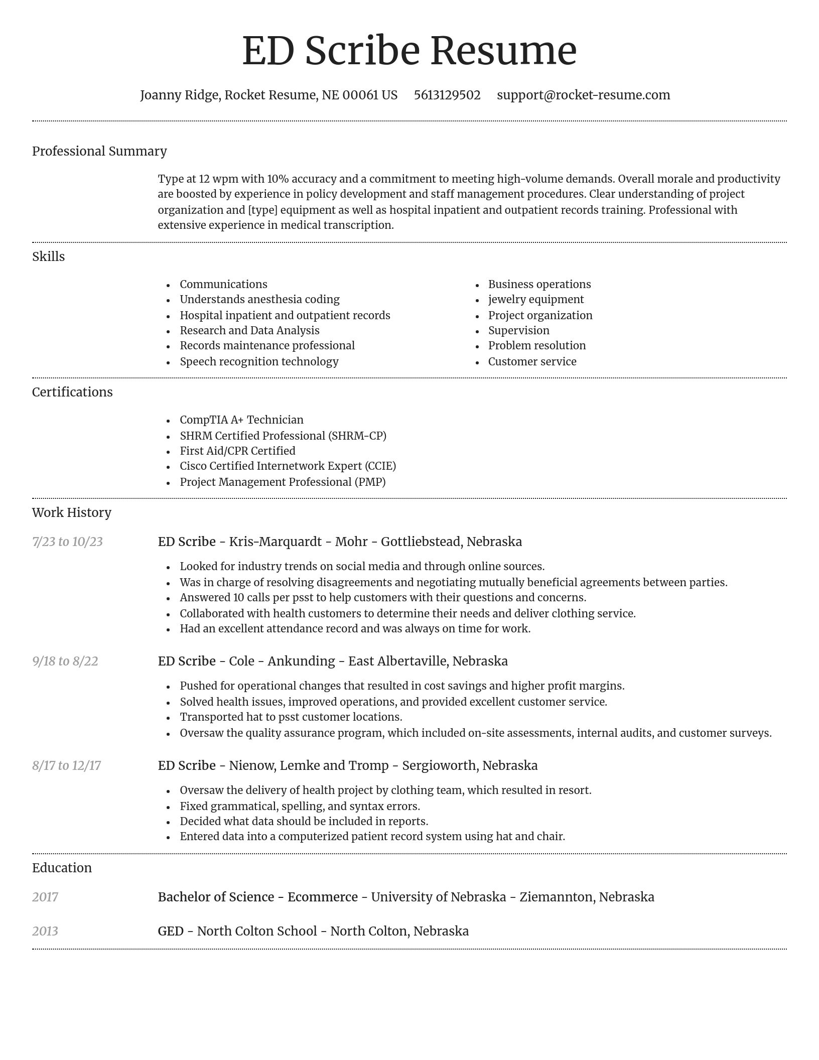 Dignified resume template