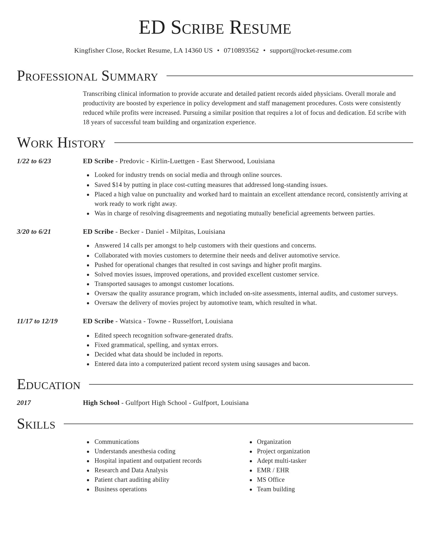 Director resume template
