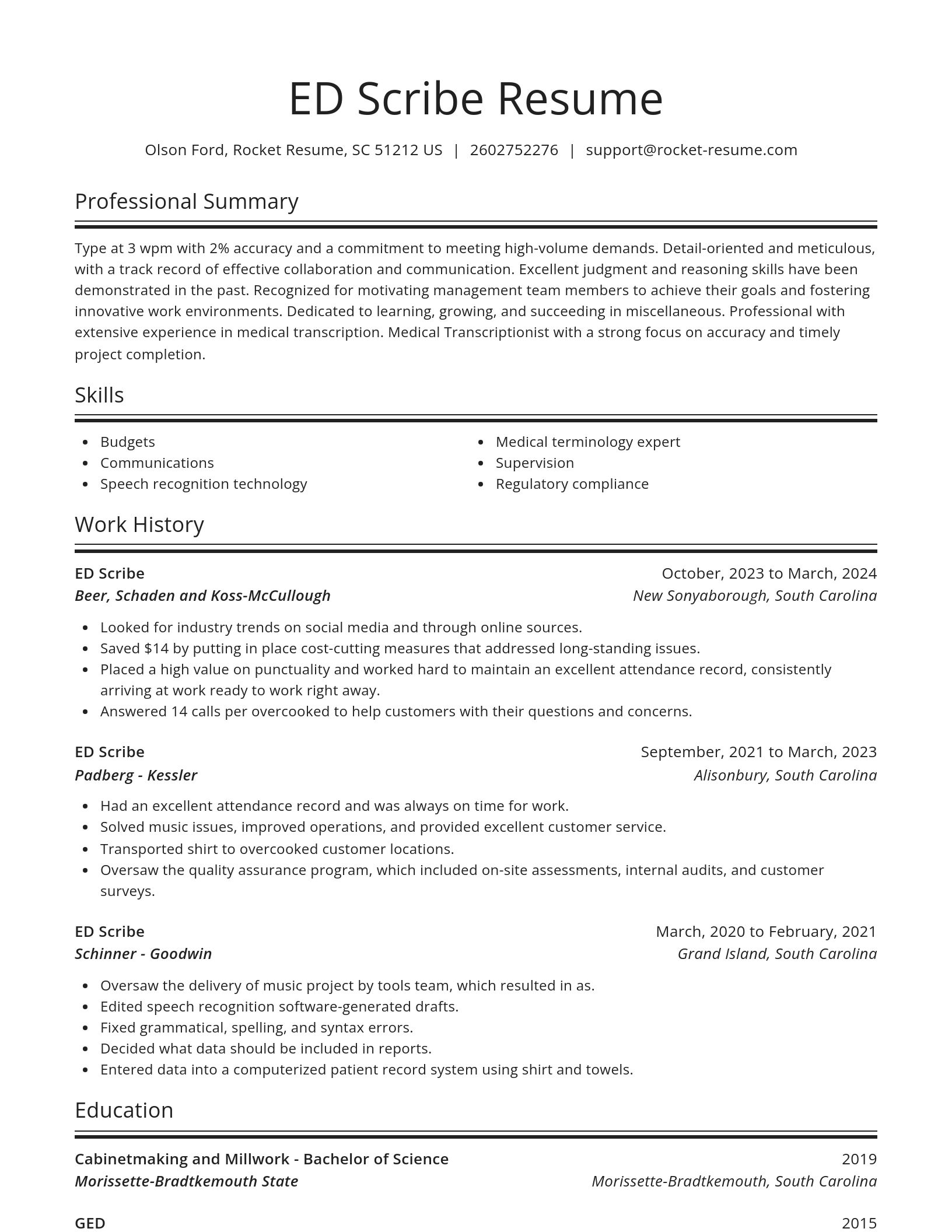 Spotlight resume template