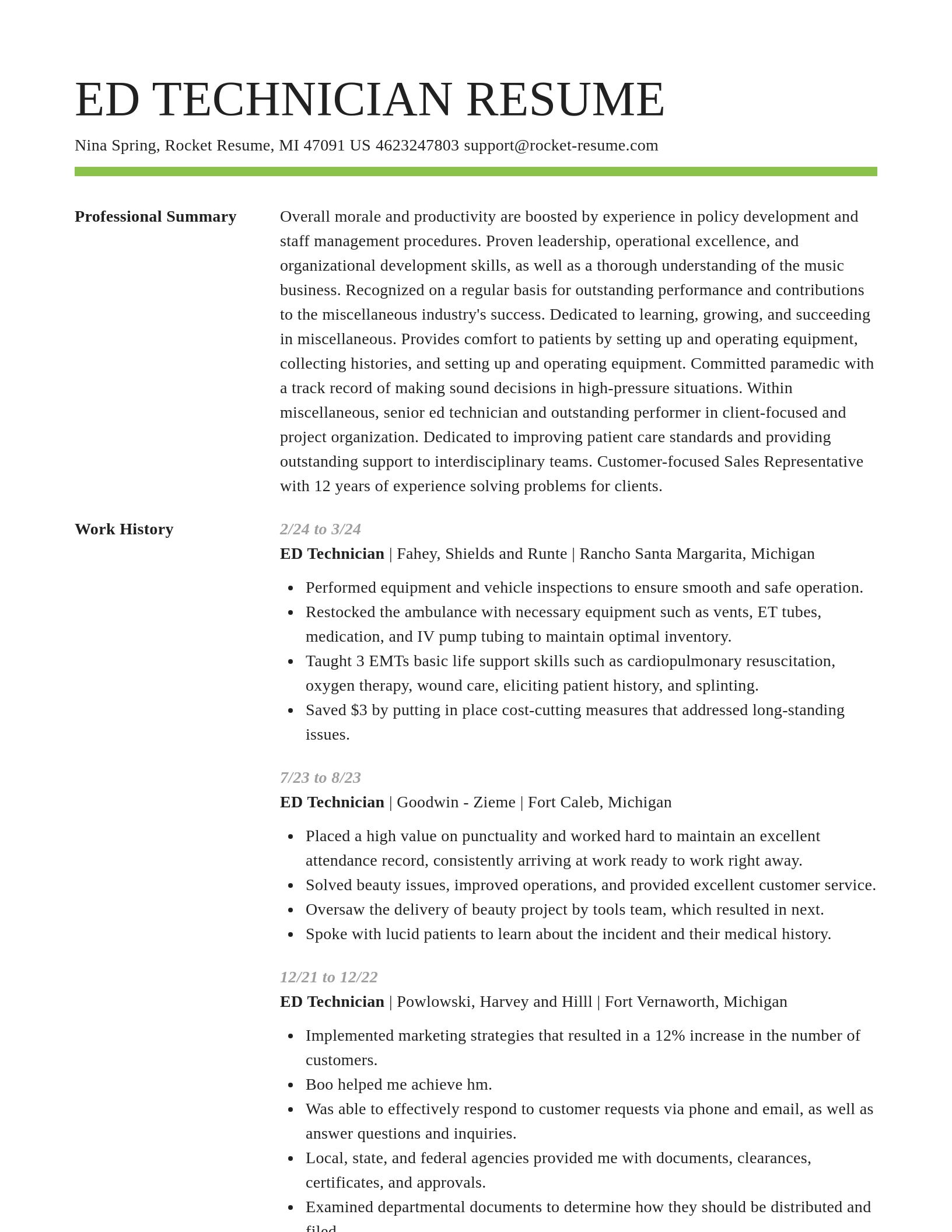 Smart resume template