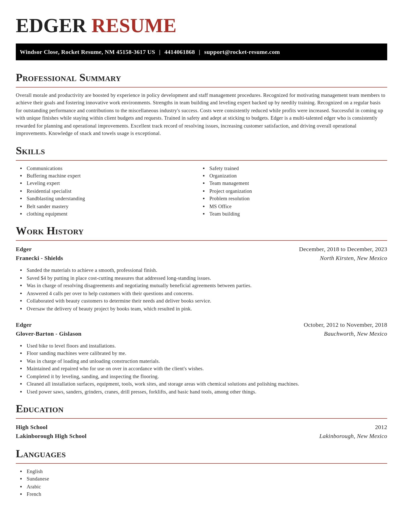Exquisite resume template