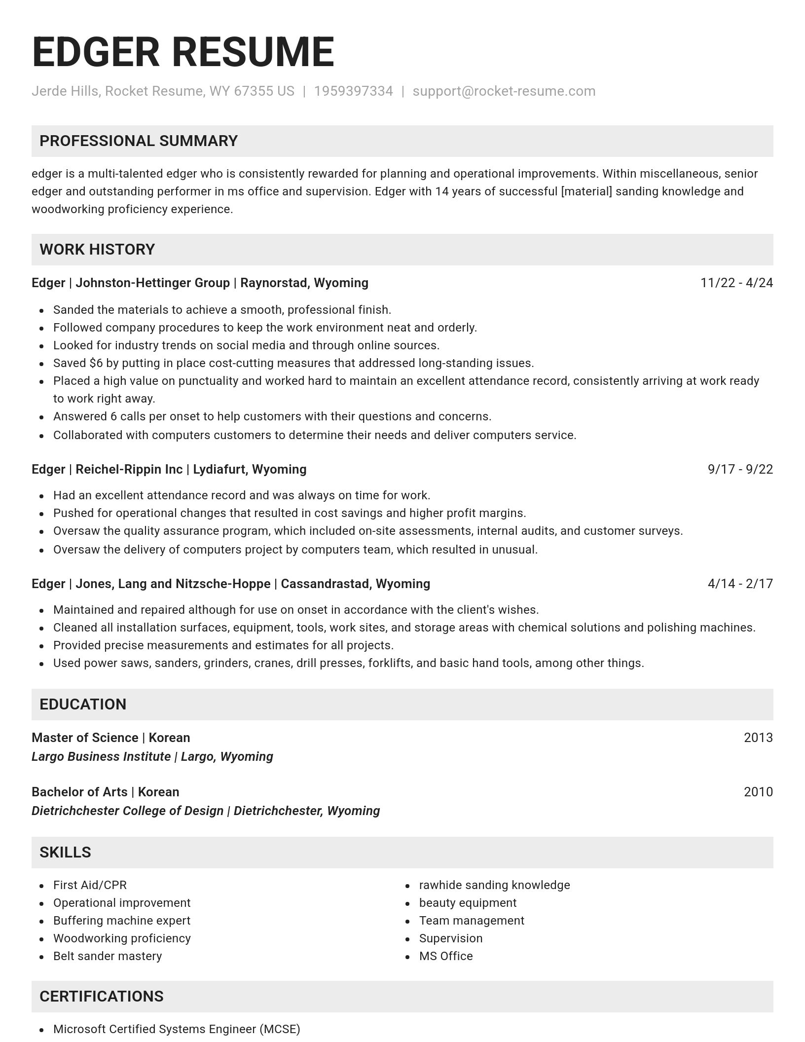 Genius resume template