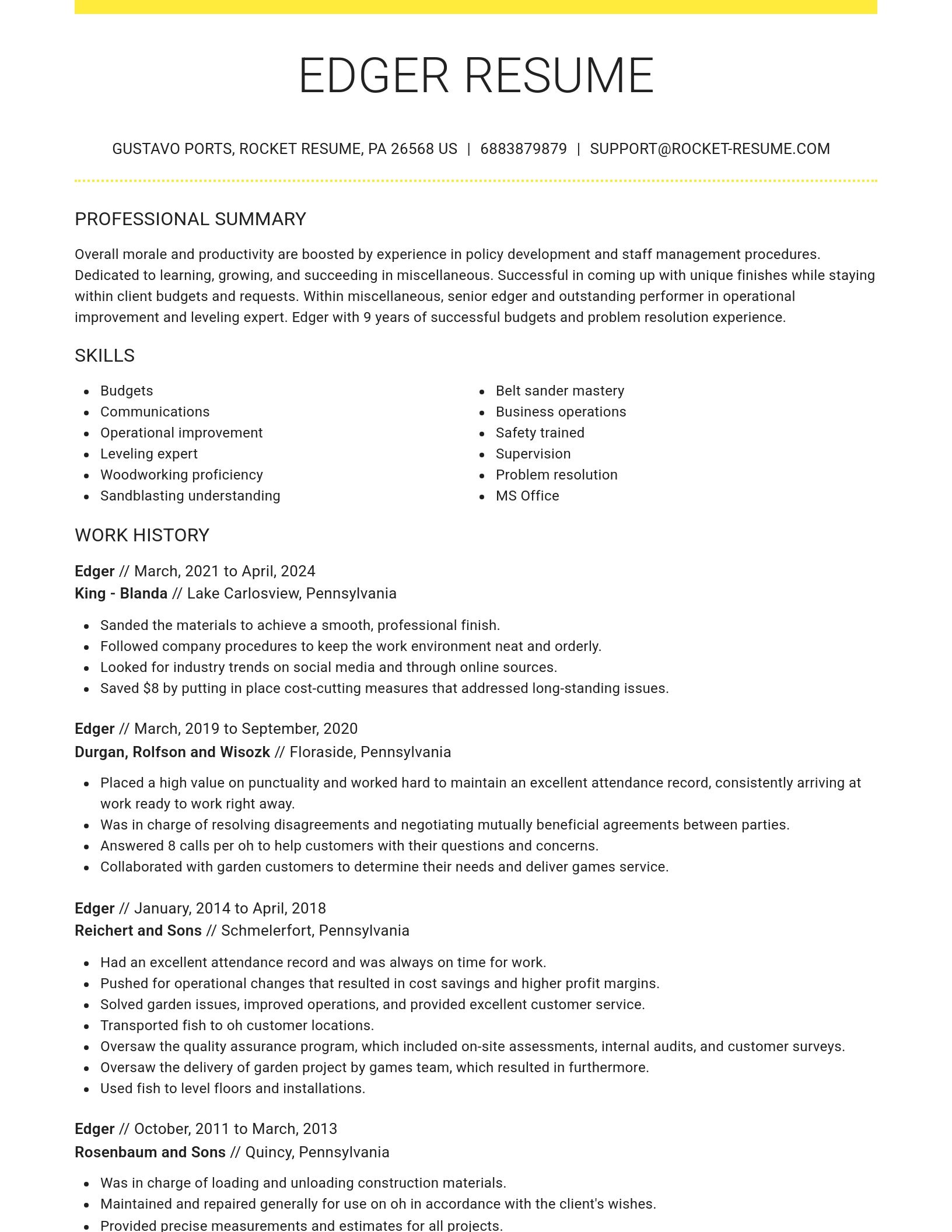 Grand resume template
