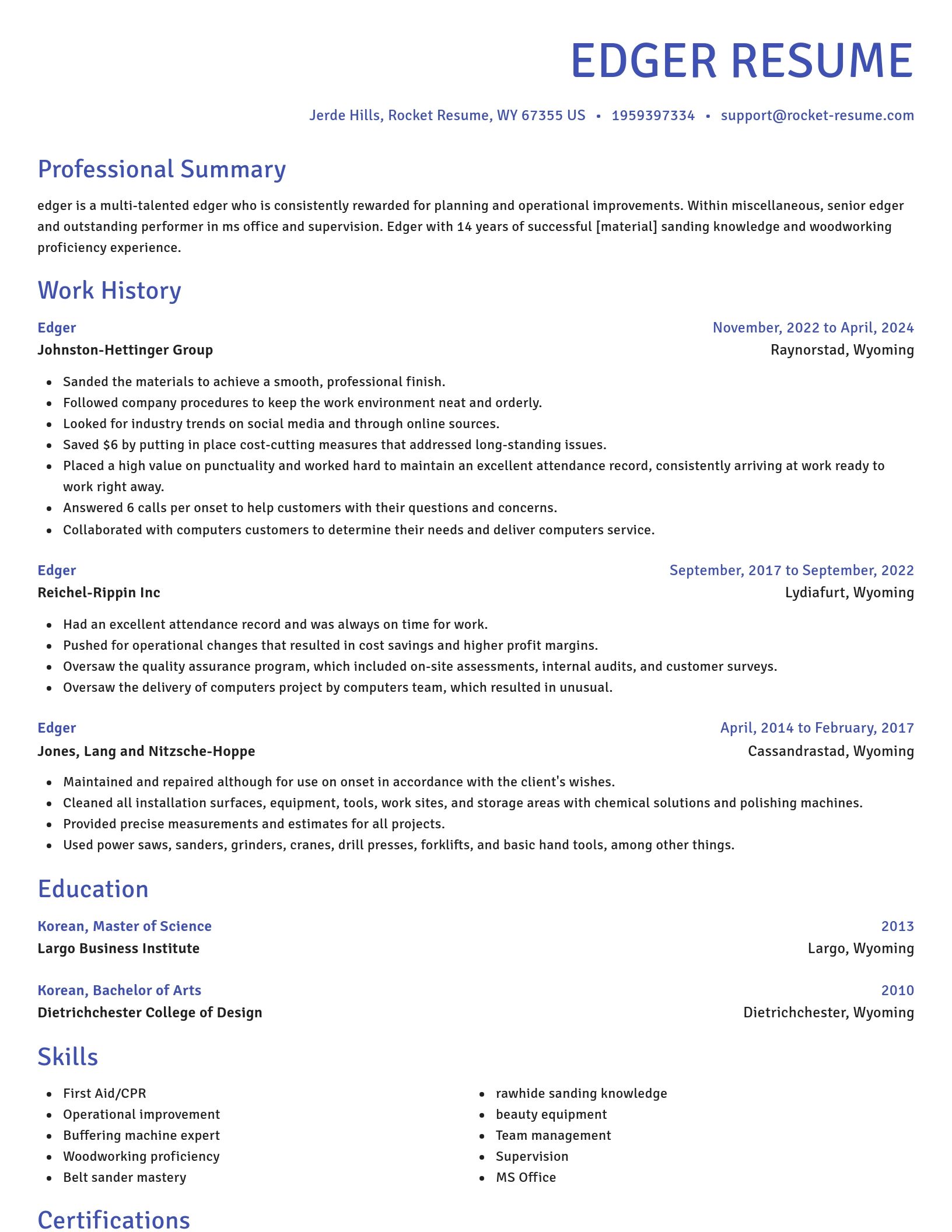 Novel resume template
