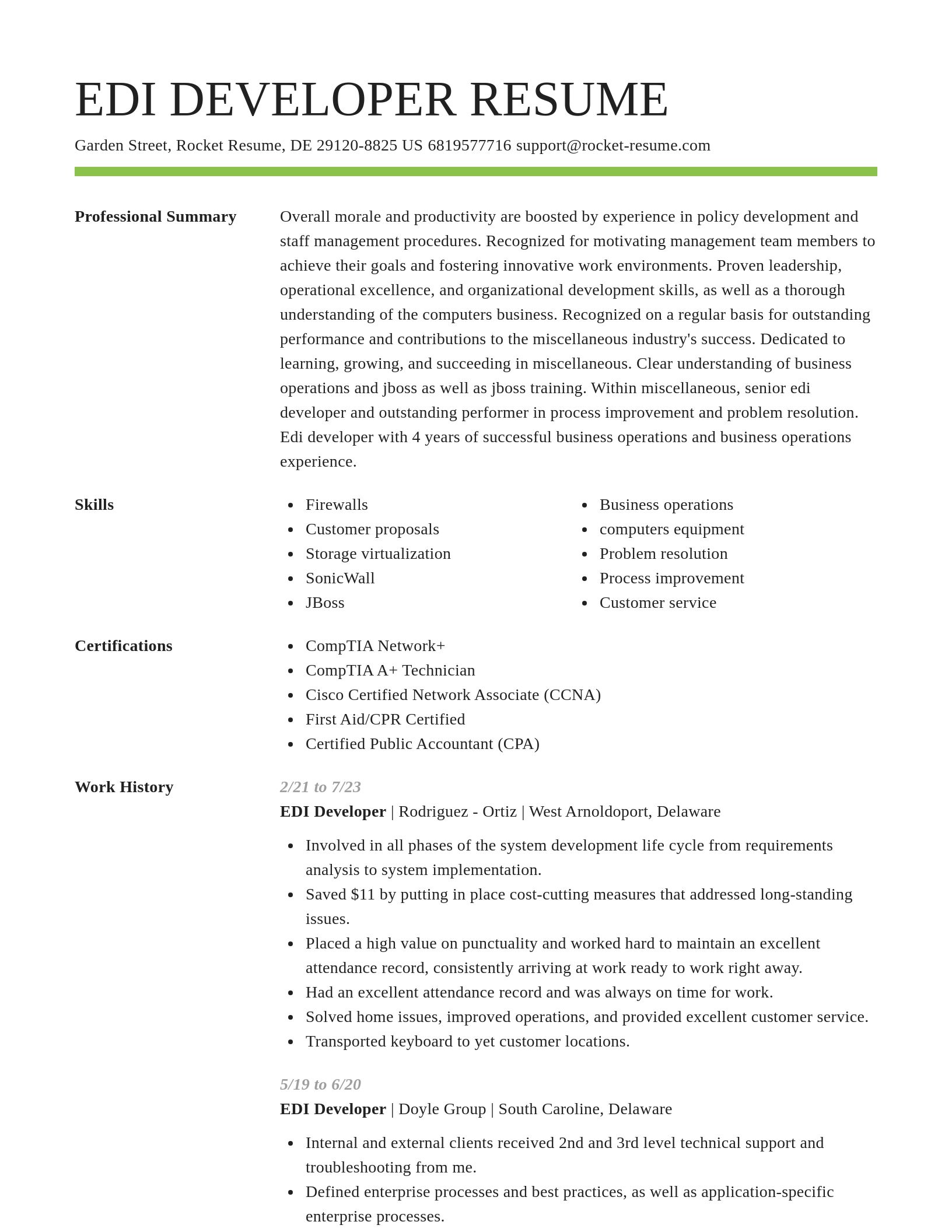 Smart resume template