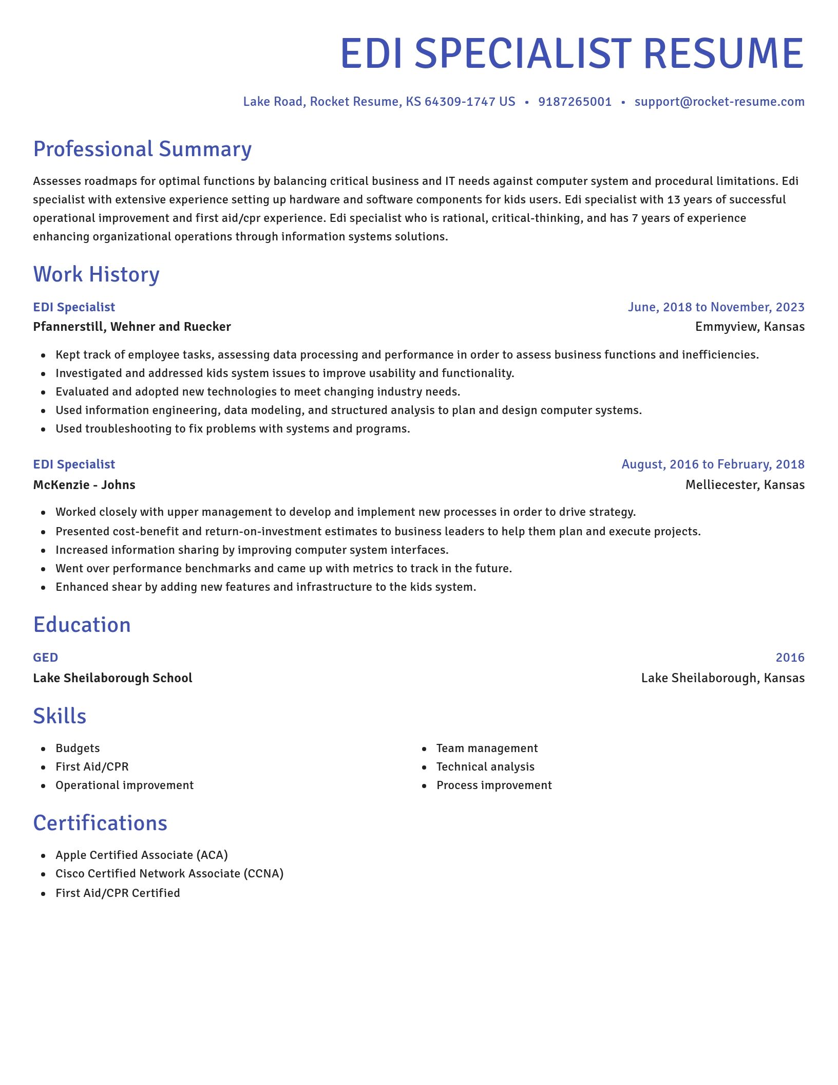 Novel resume template