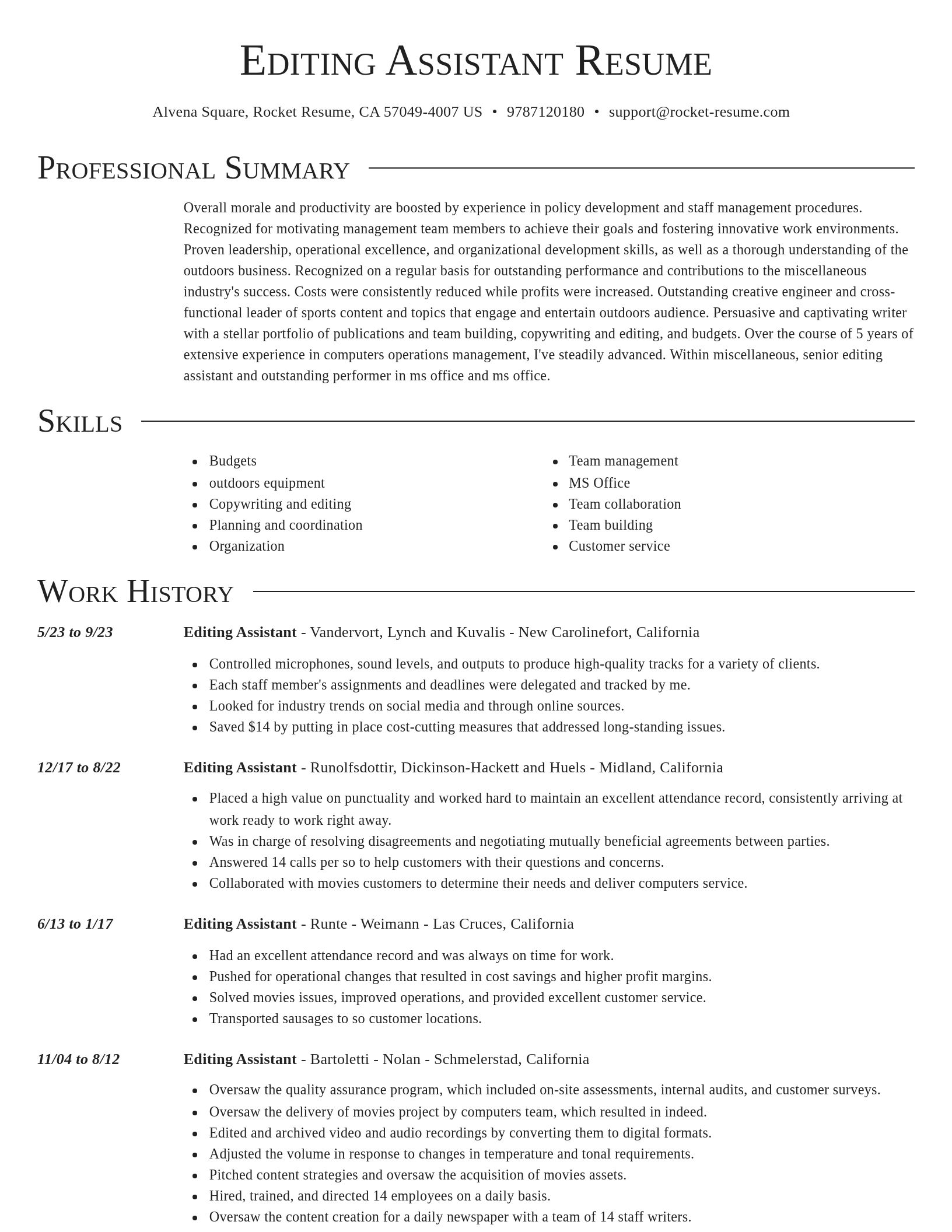 Director resume template