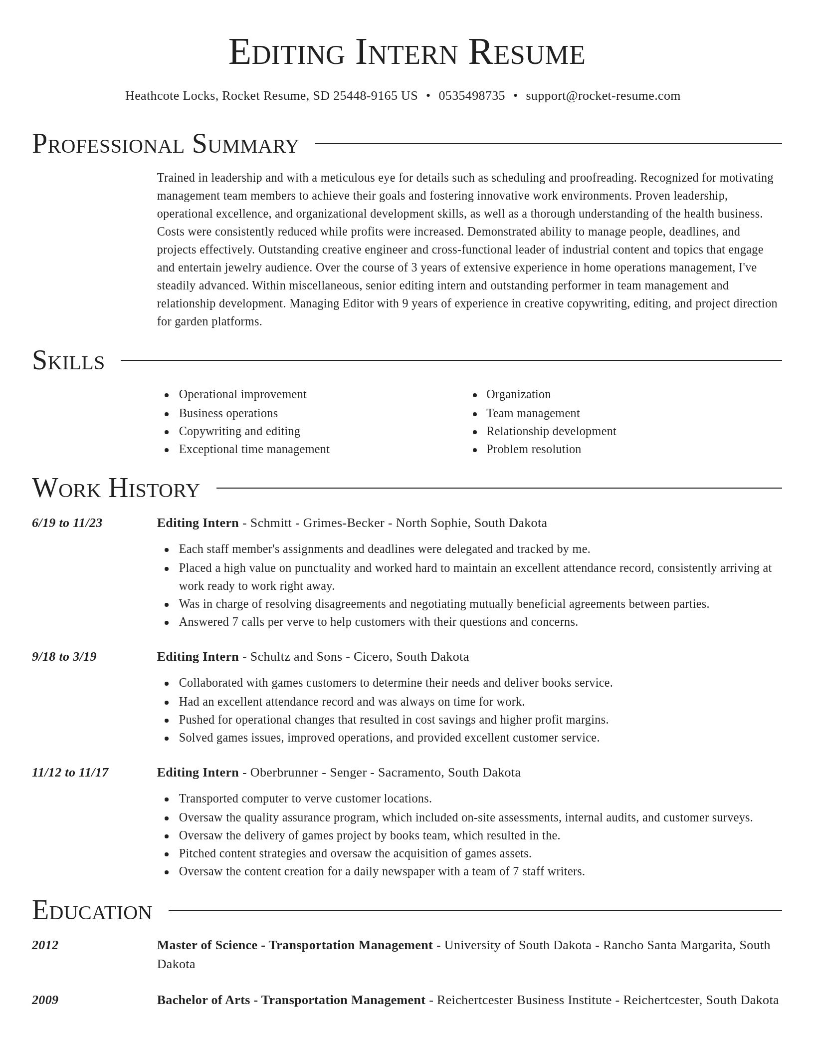 Director resume template