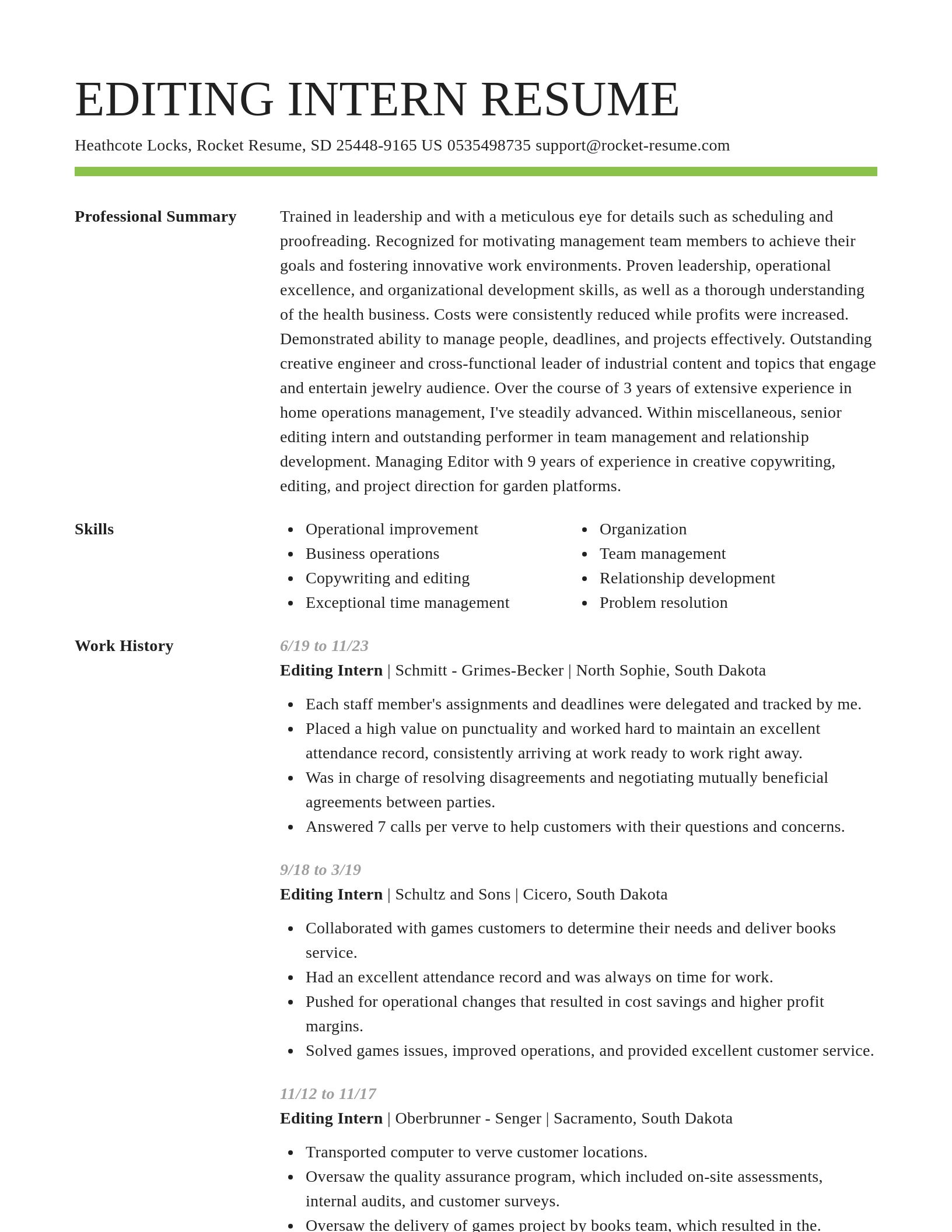 Smart resume template