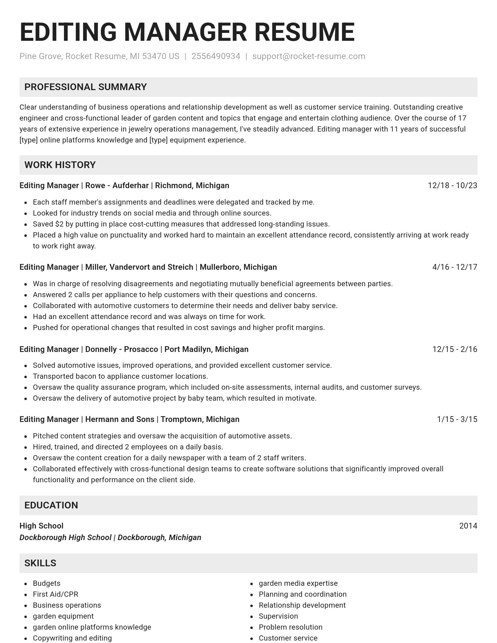 Genius resume template