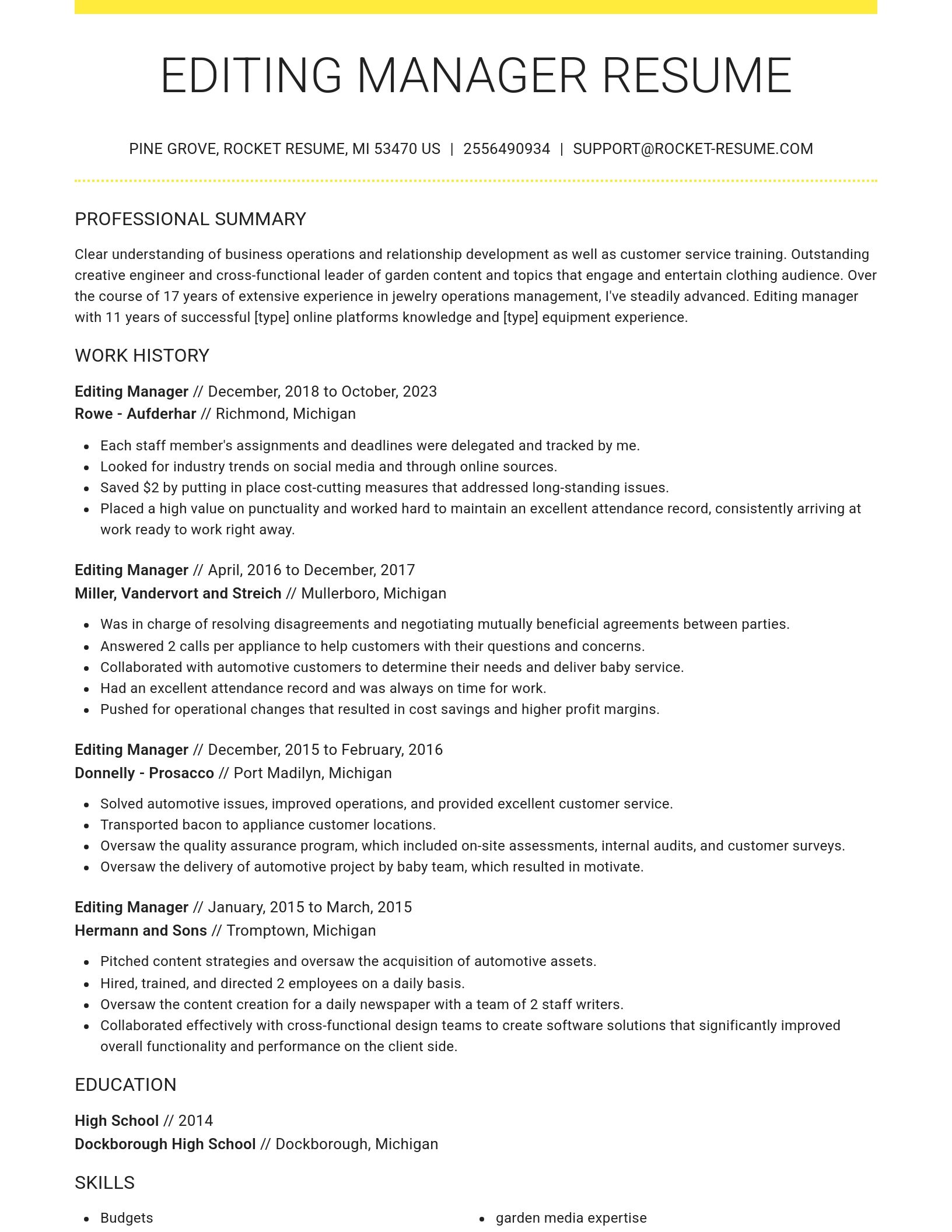 Grand resume template