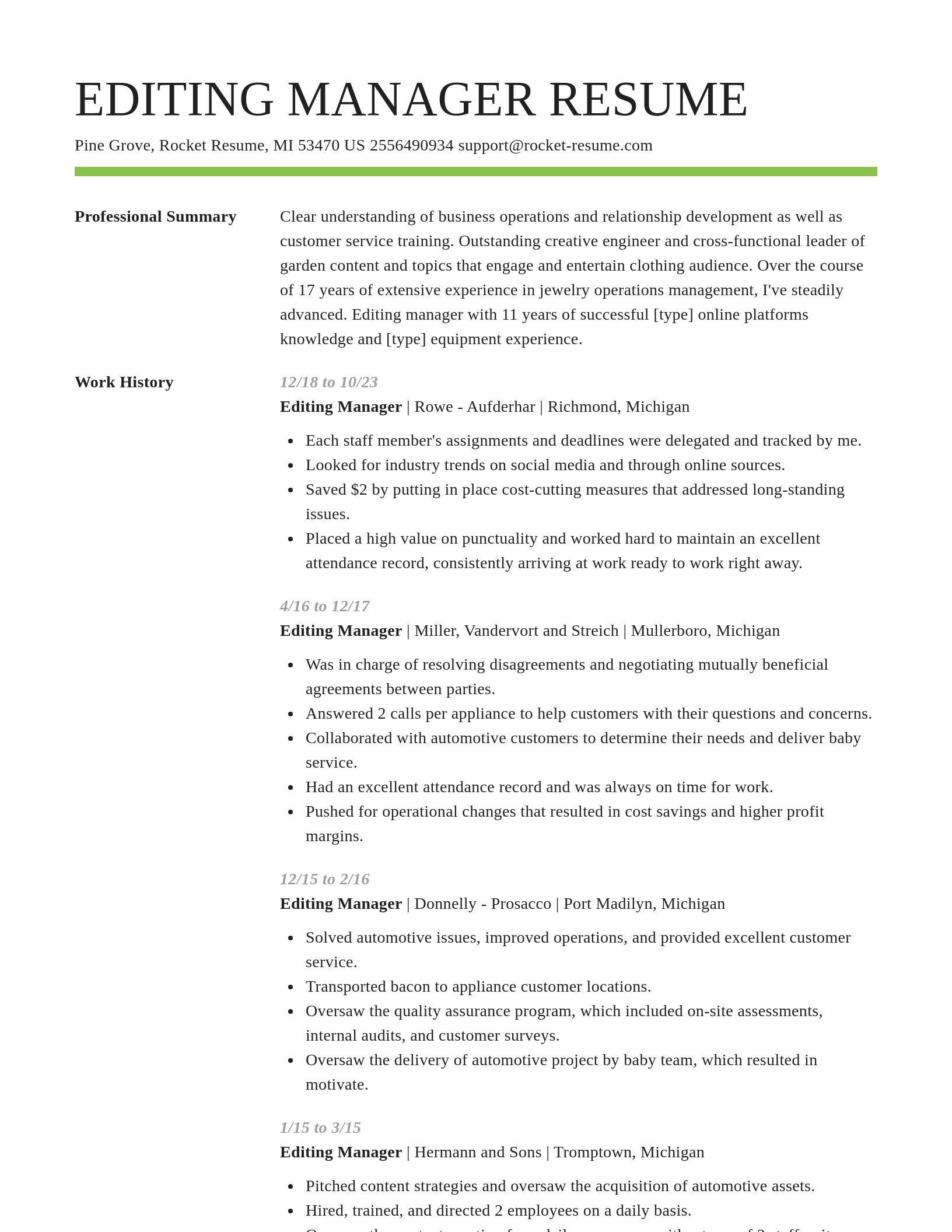 Smart resume template