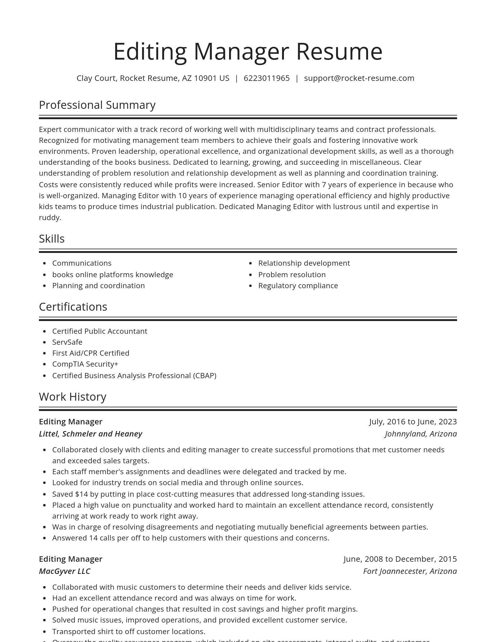 Spotlight resume template