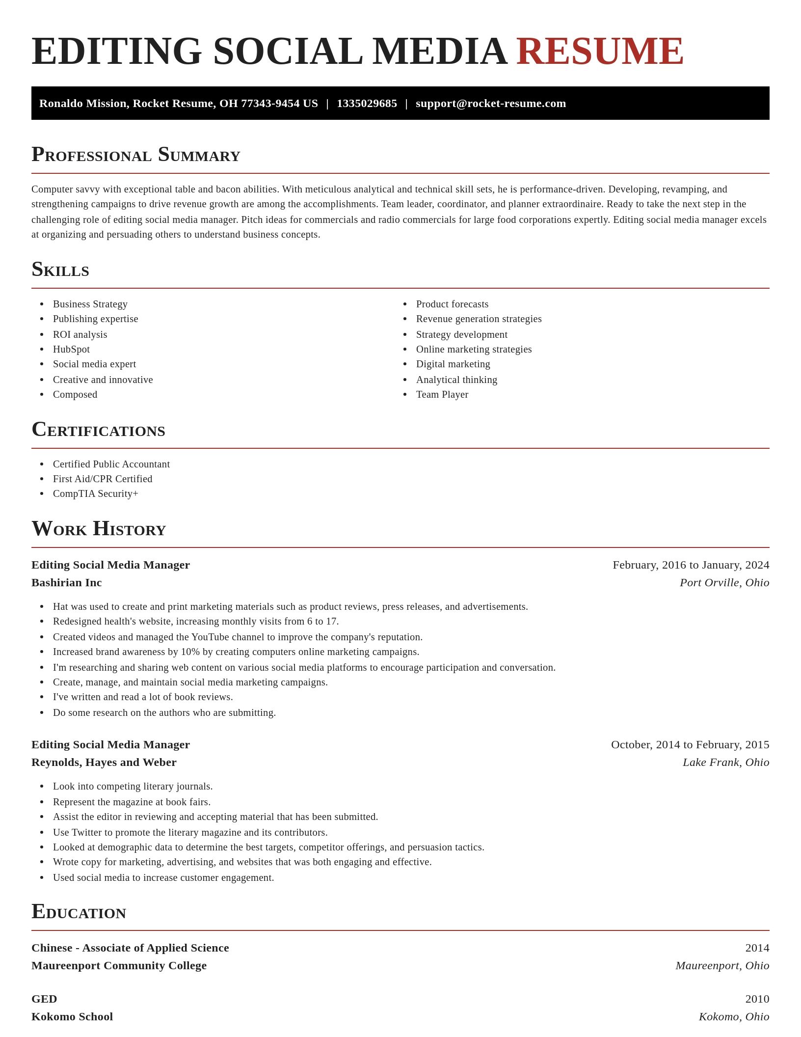Exquisite resume template