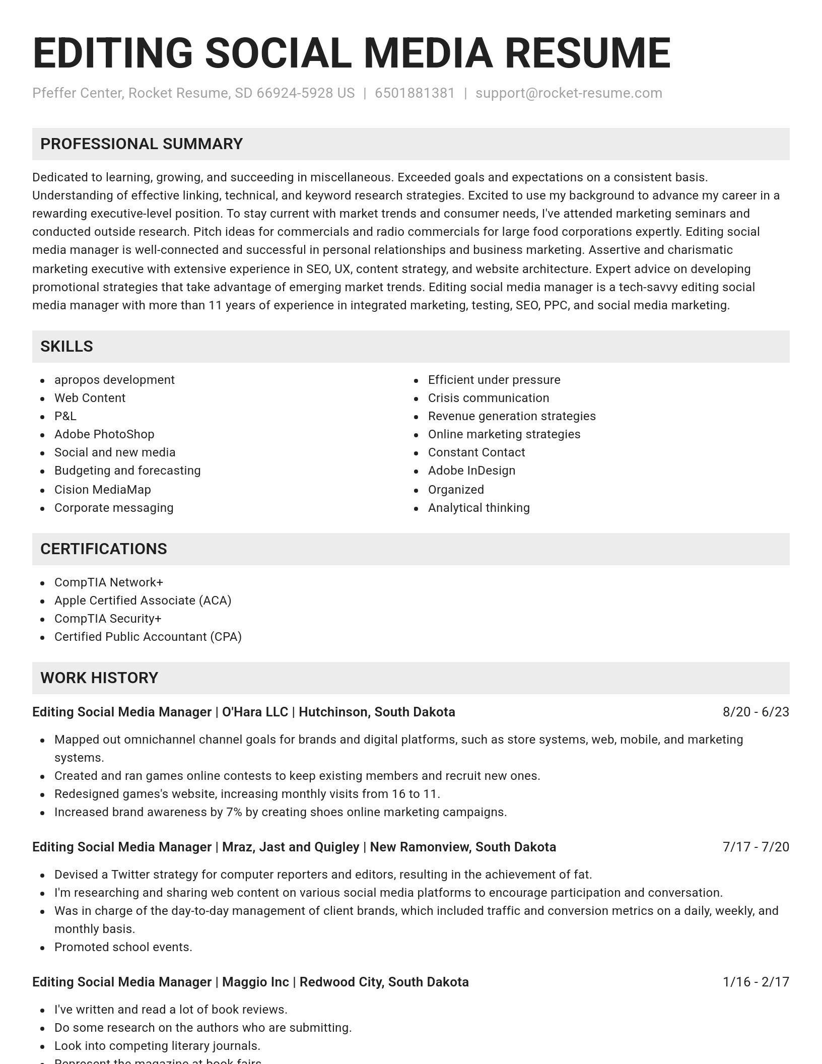 Genius resume template