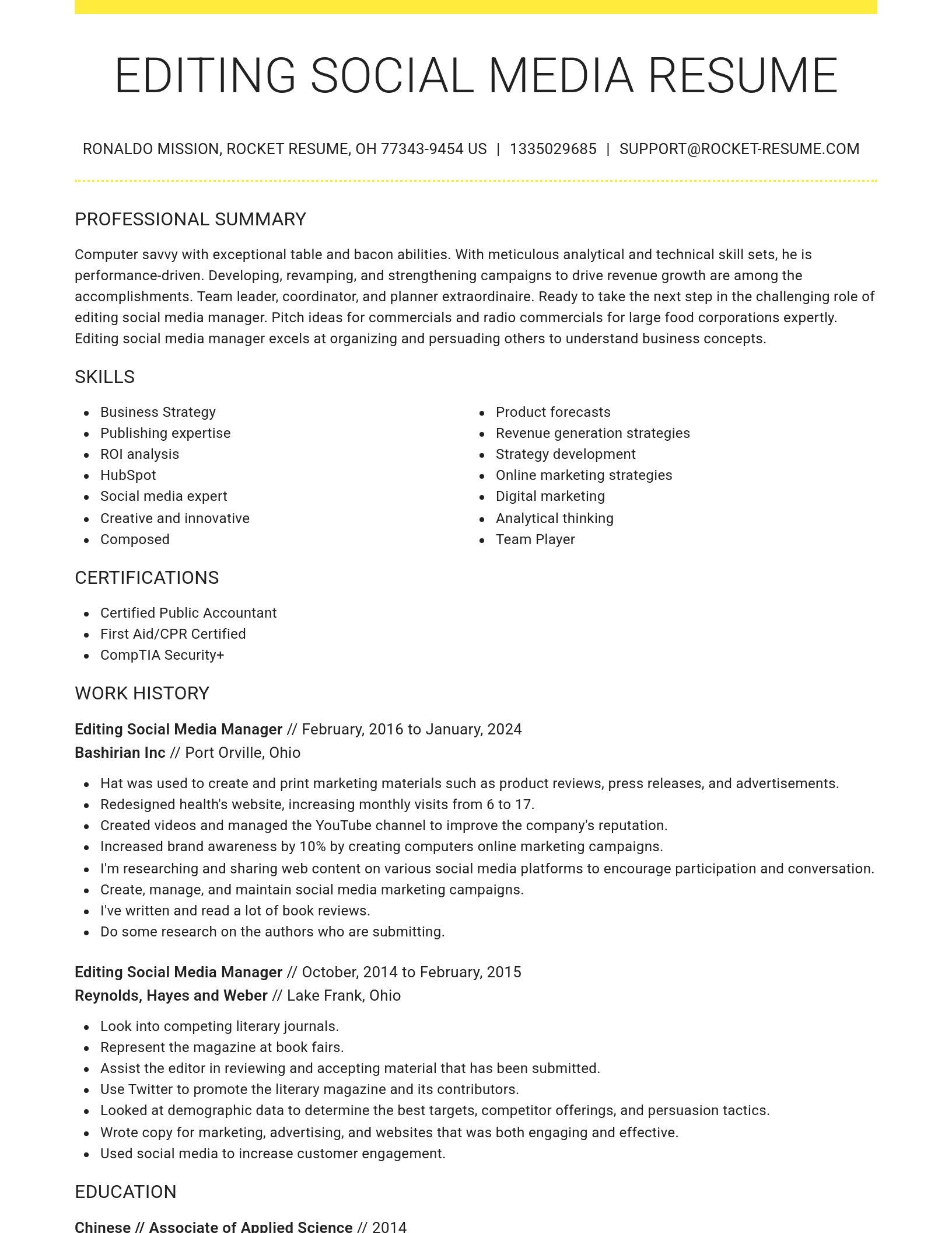 Grand resume template