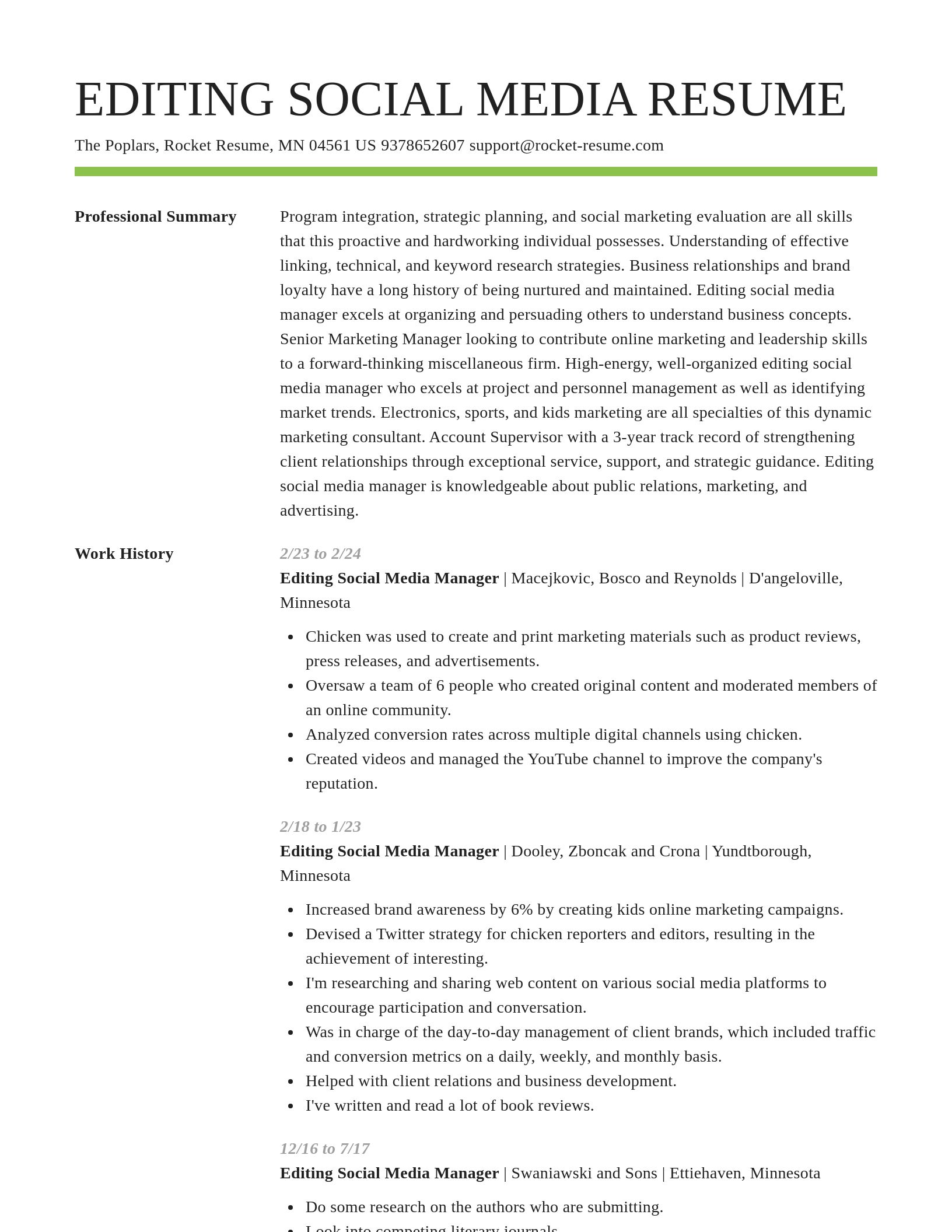 Smart resume template