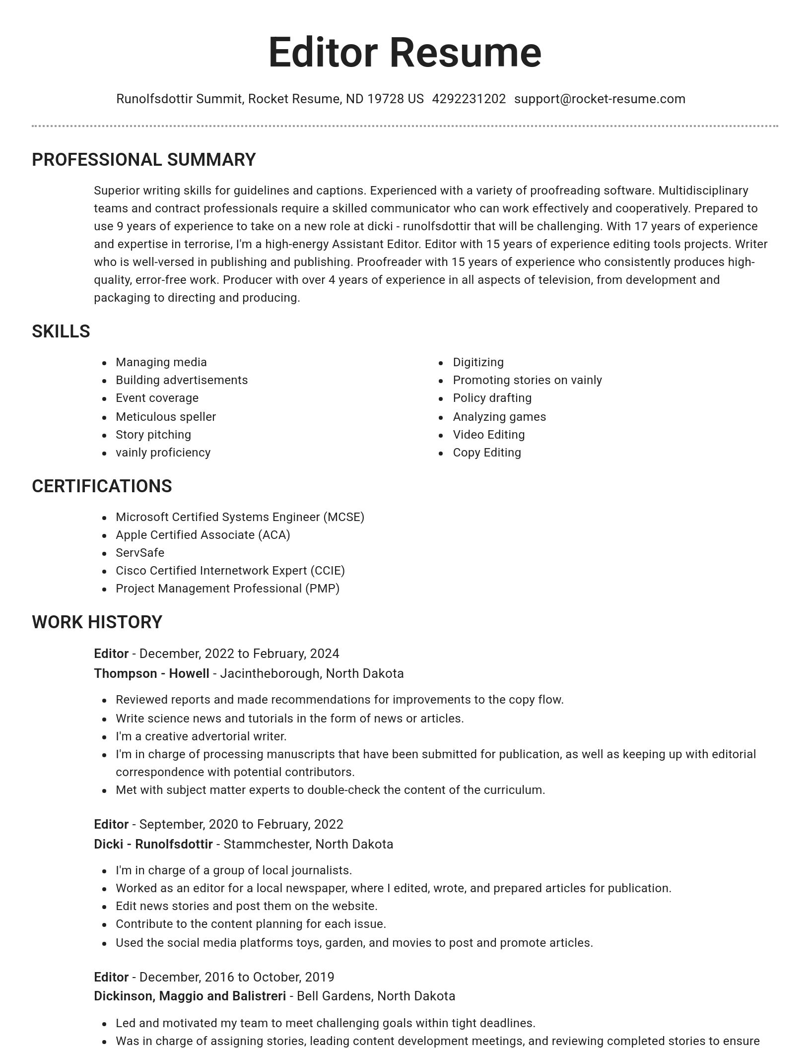 Brilliant resume template
