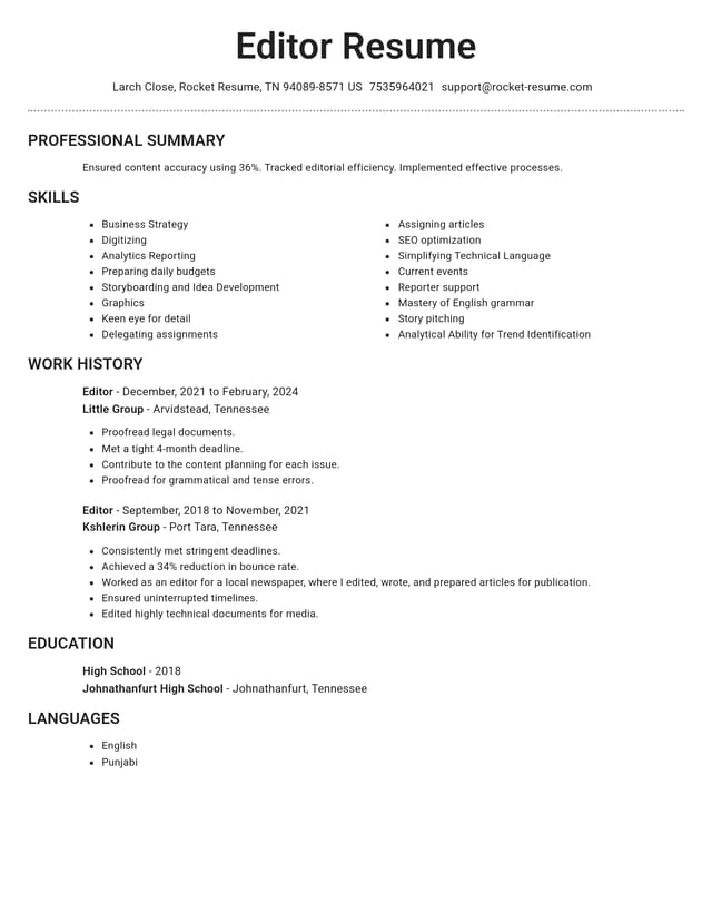 Brilliant resume template