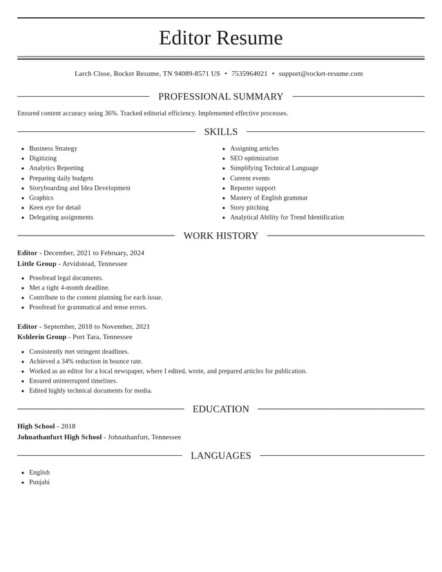Elegant resume template