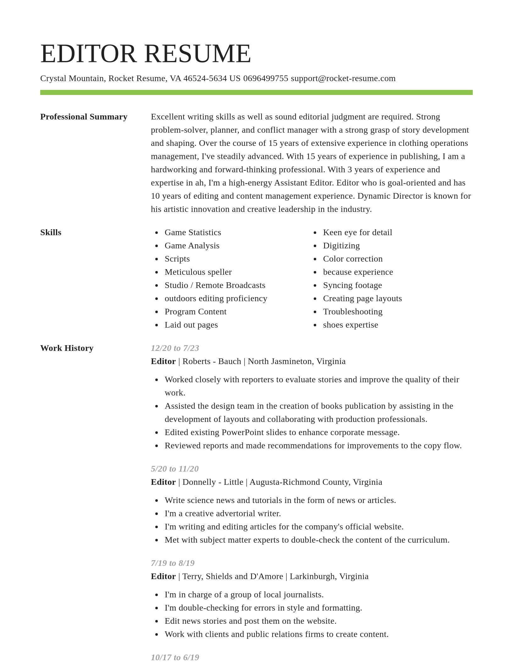Smart resume template