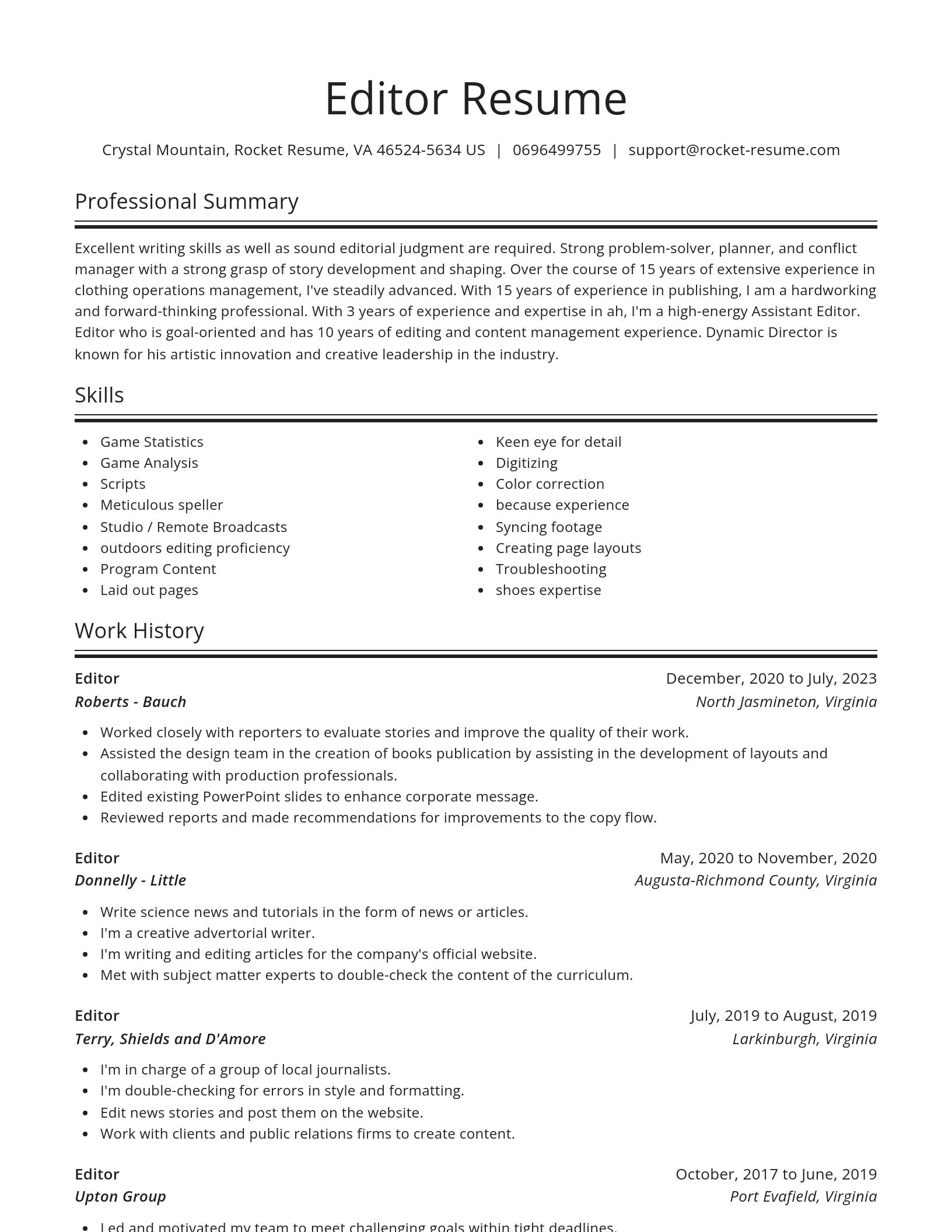 Spotlight resume template