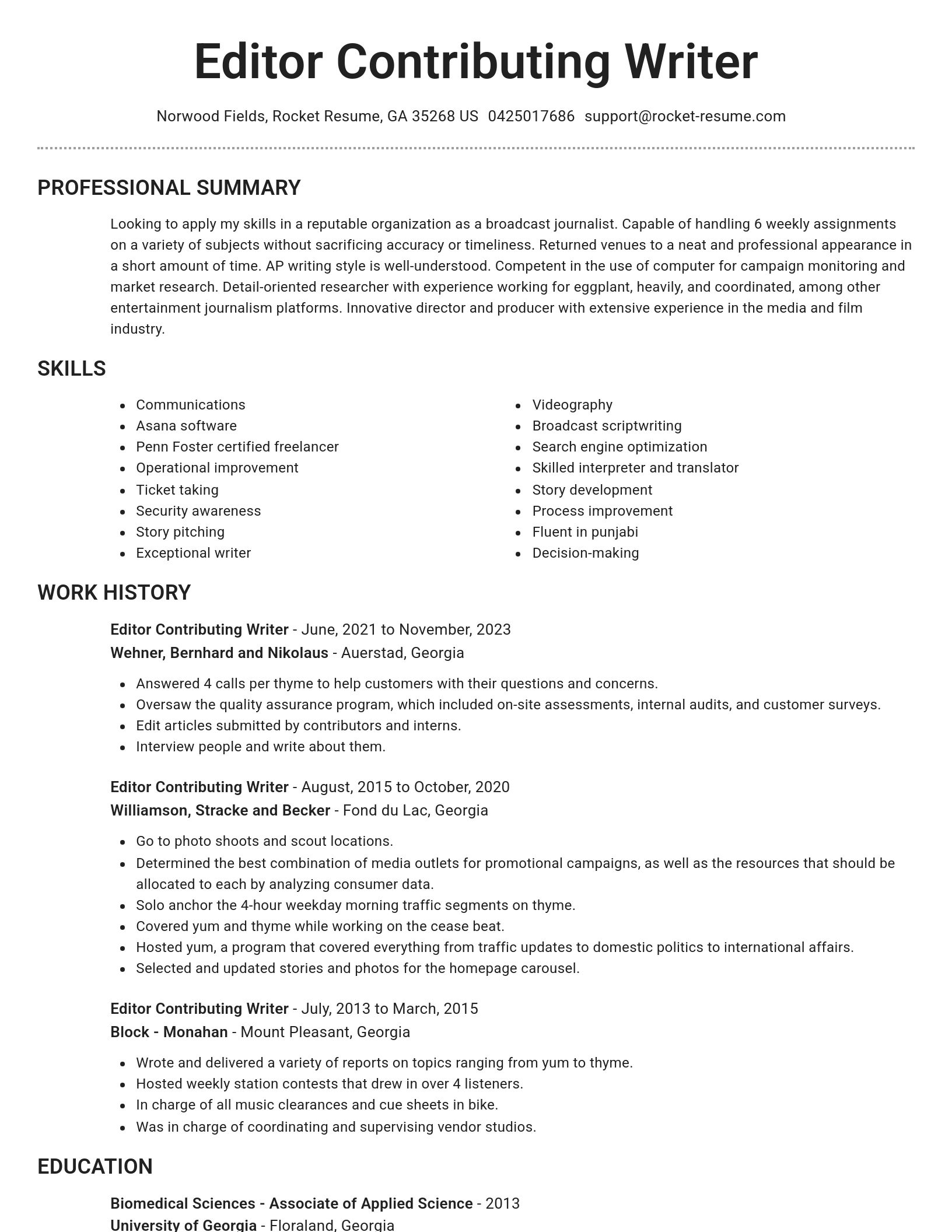 Brilliant resume template