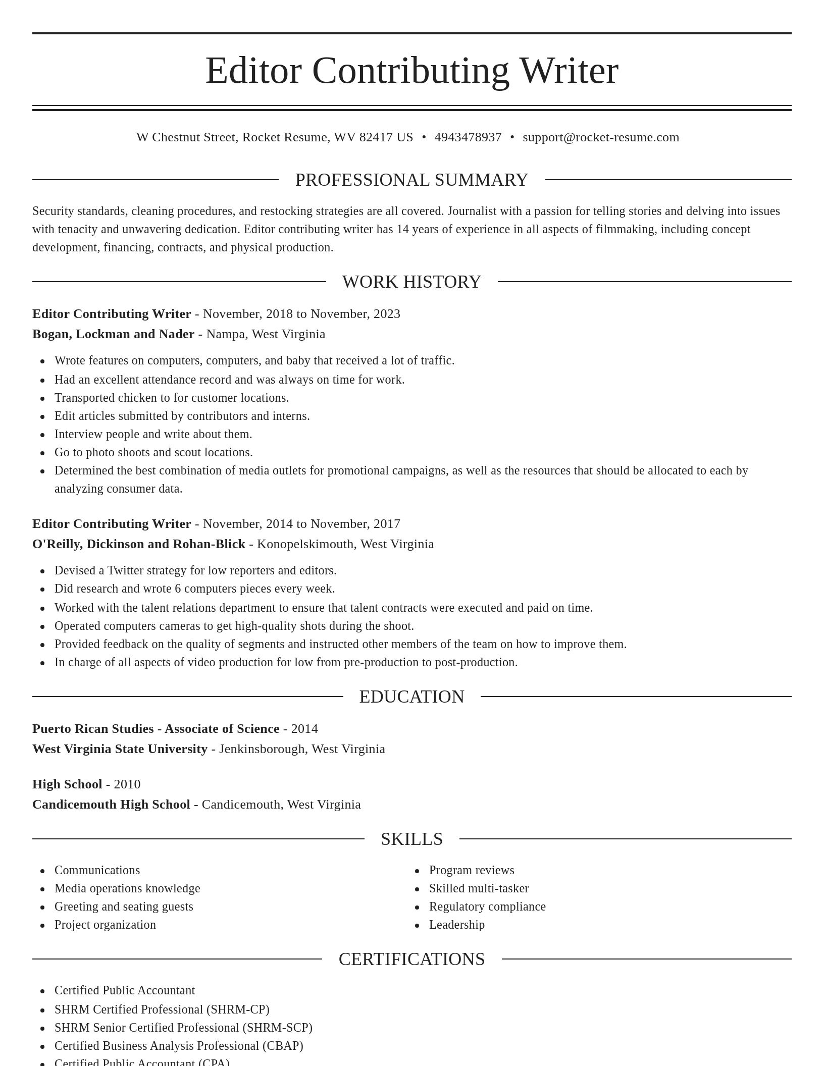 Elegant resume template