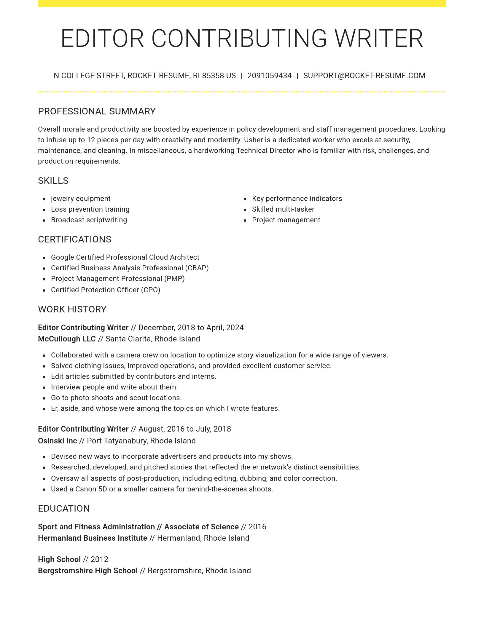 Grand resume template