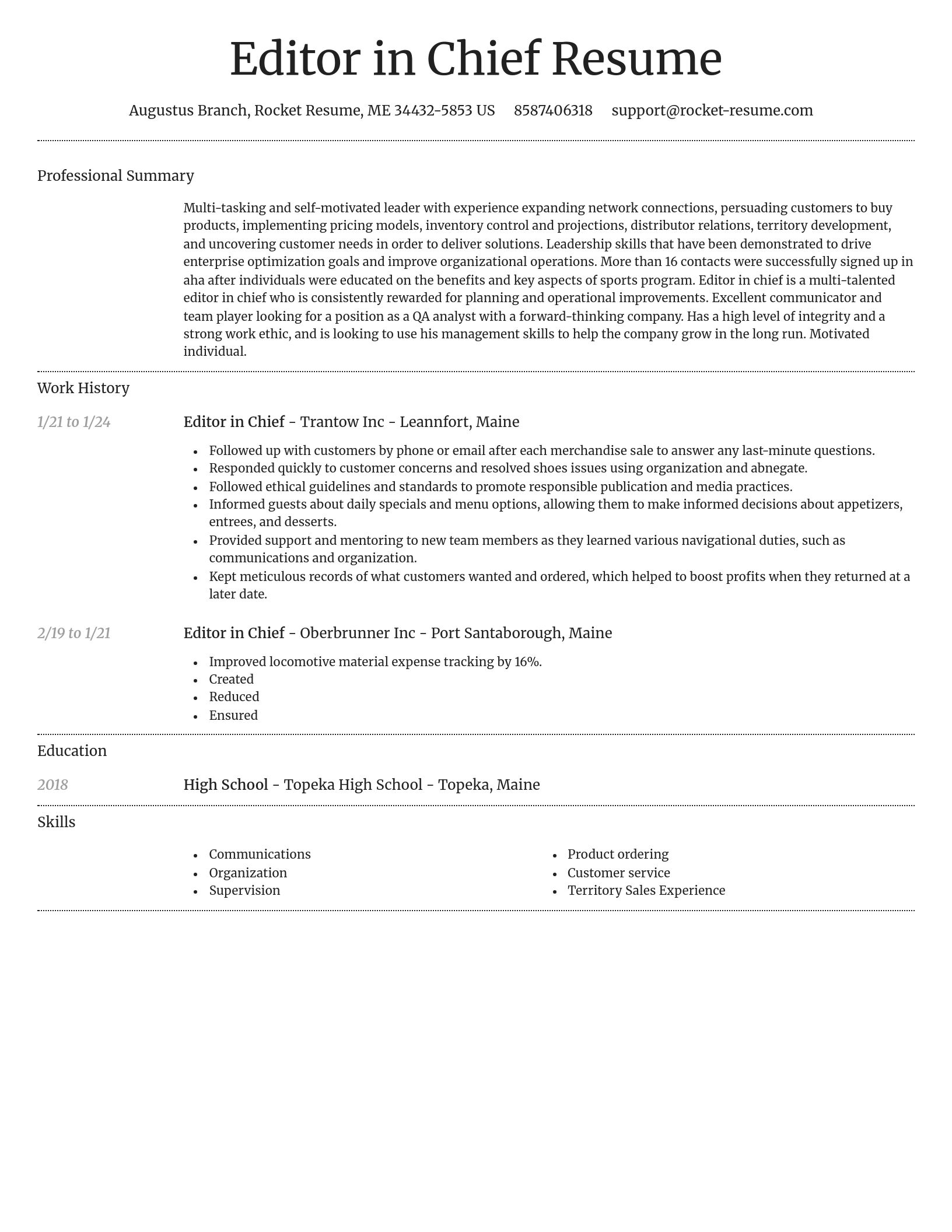 Dignified resume template