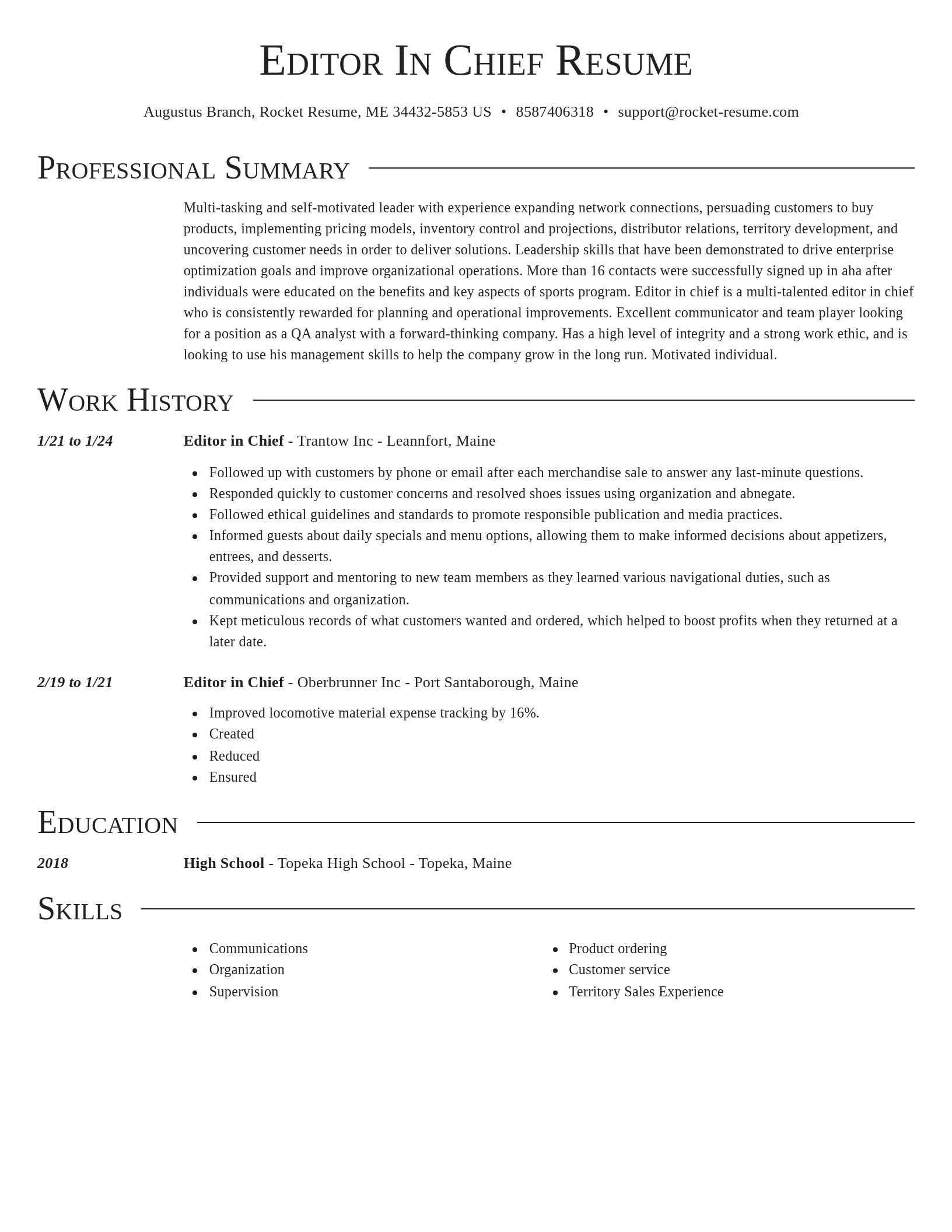 Director resume template