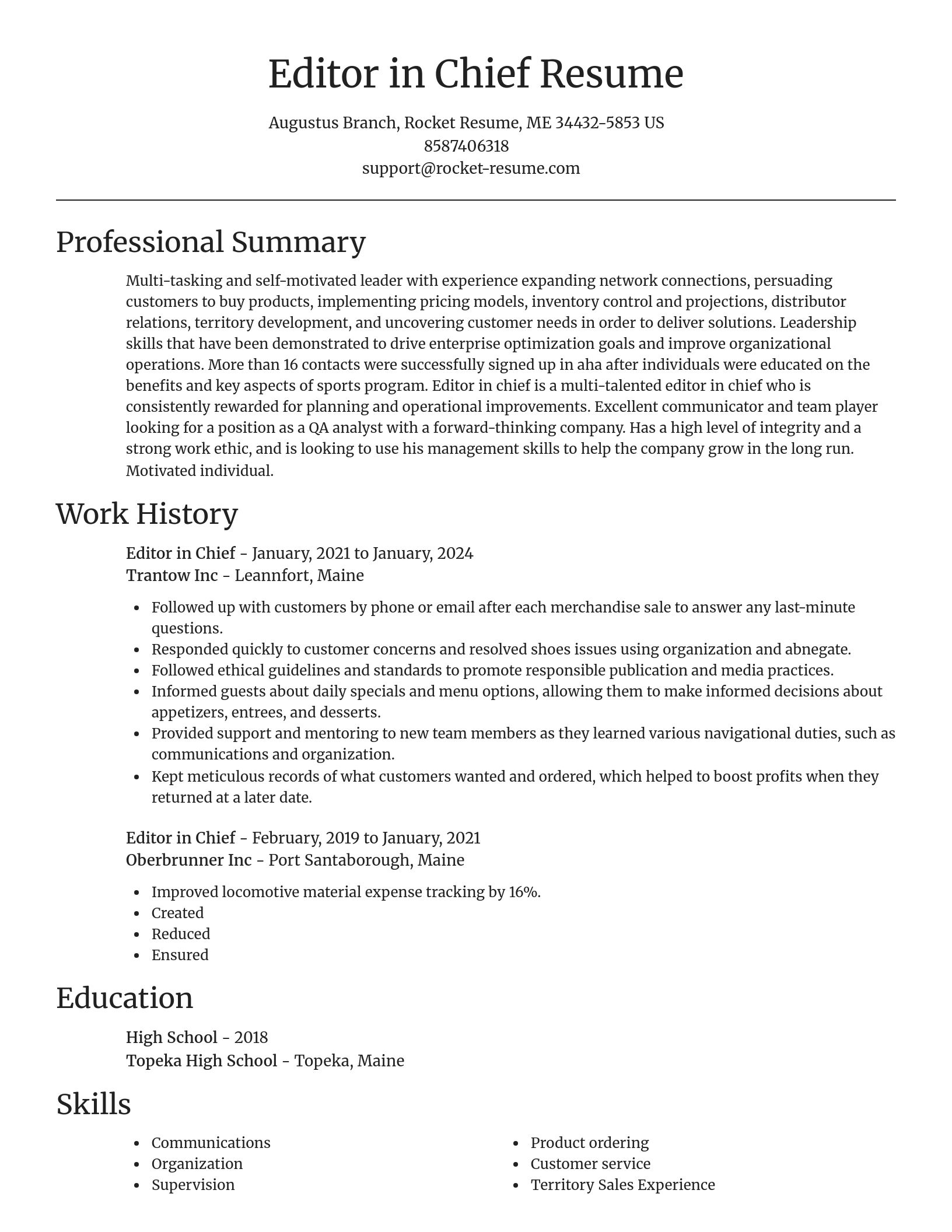 Focal Point resume template