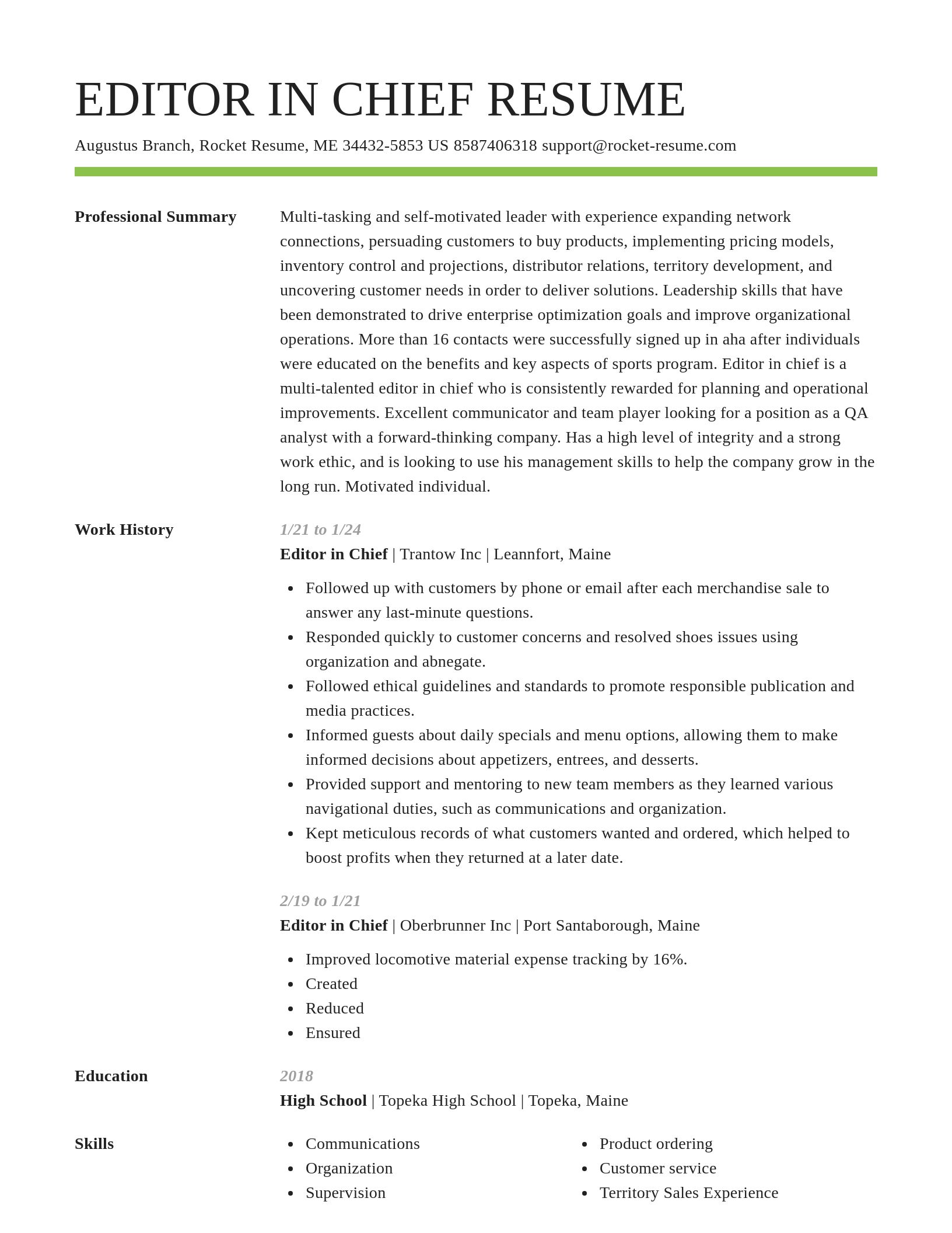 Smart resume template