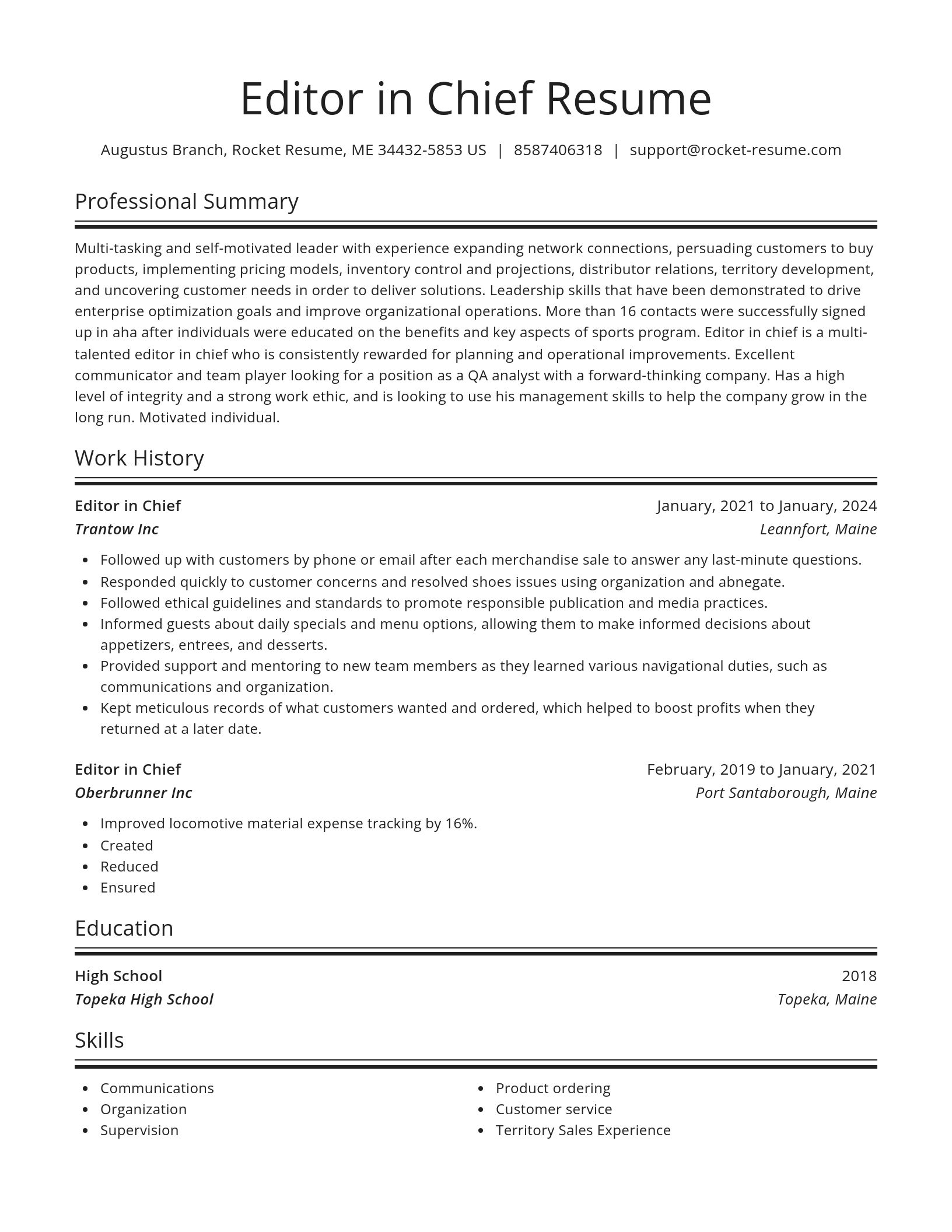 Spotlight resume template