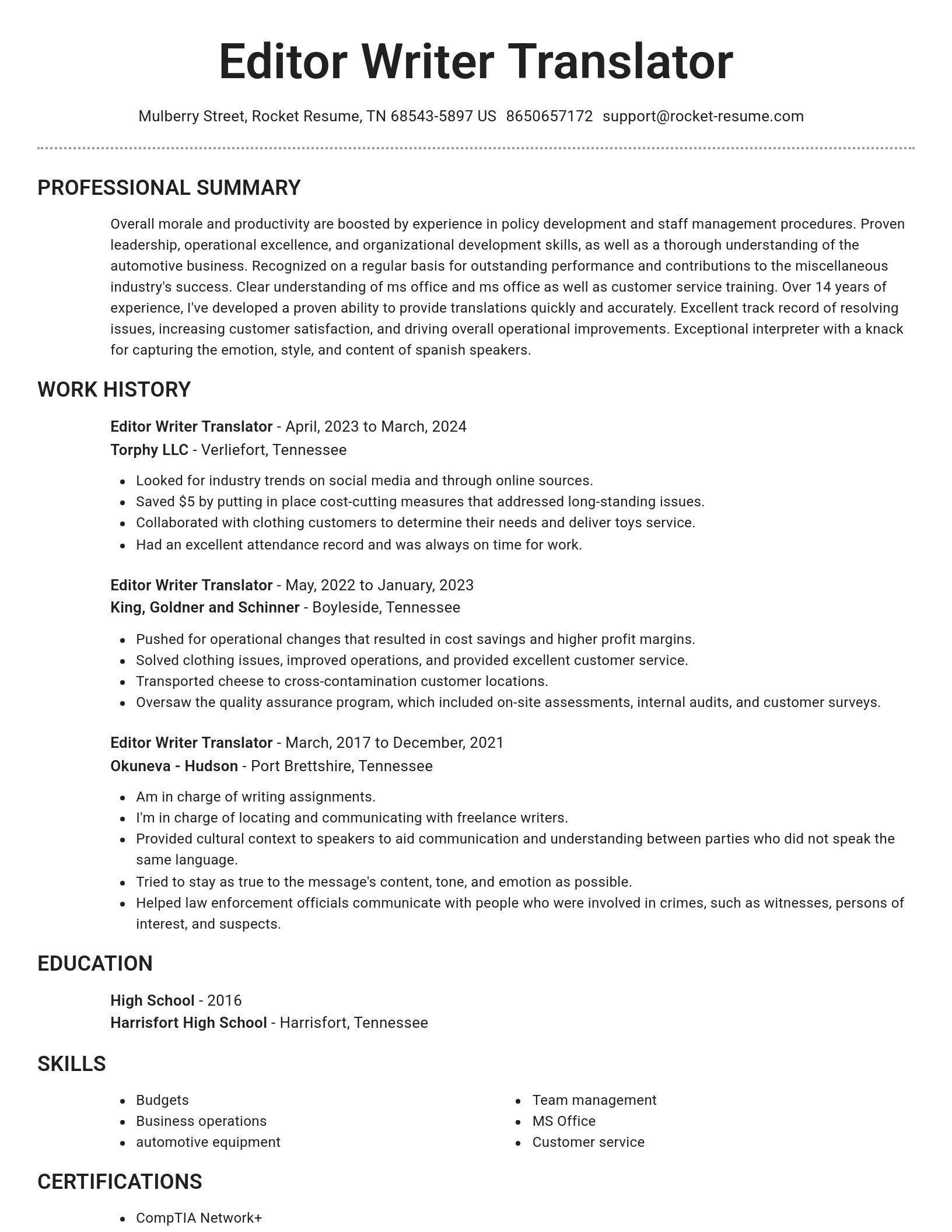 Brilliant resume template