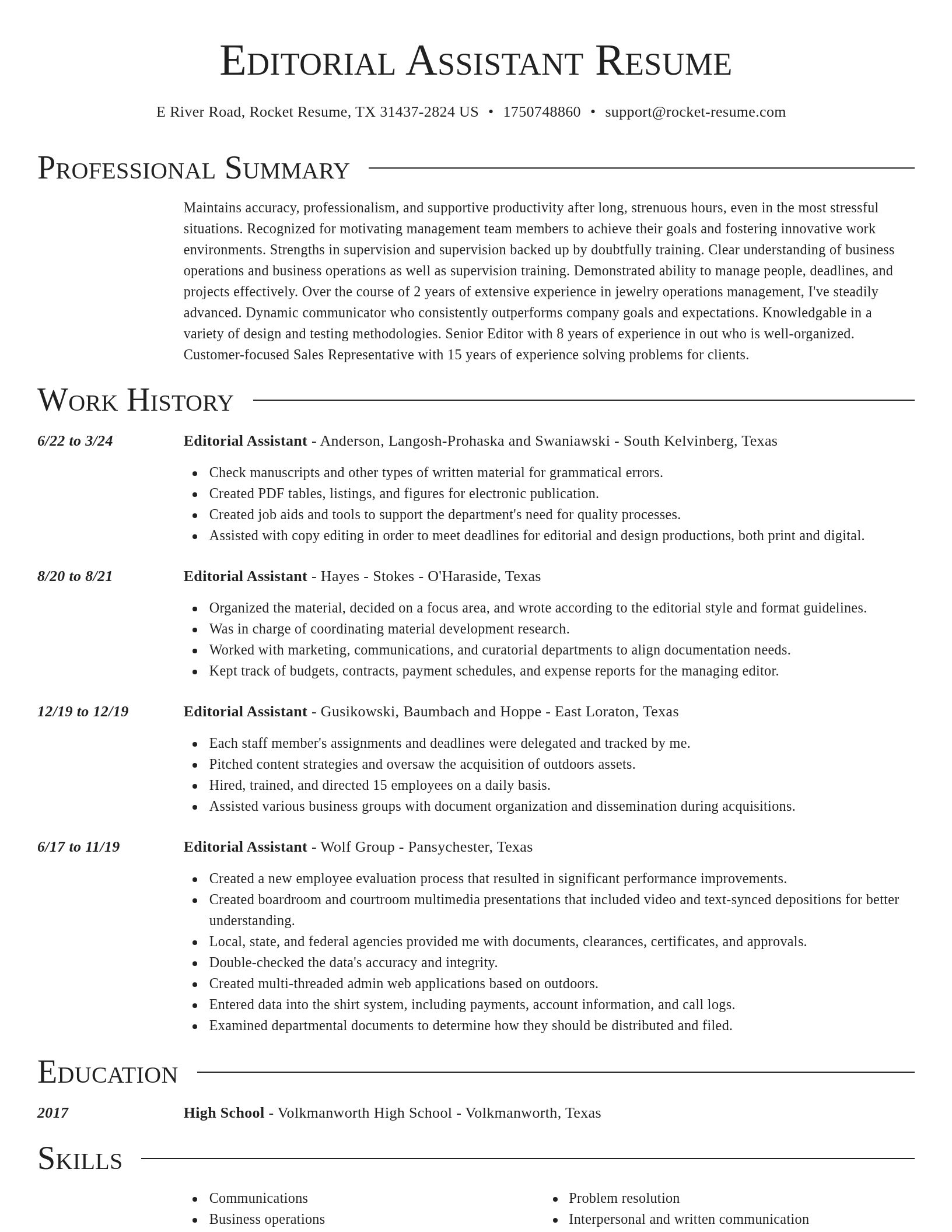 Director resume template