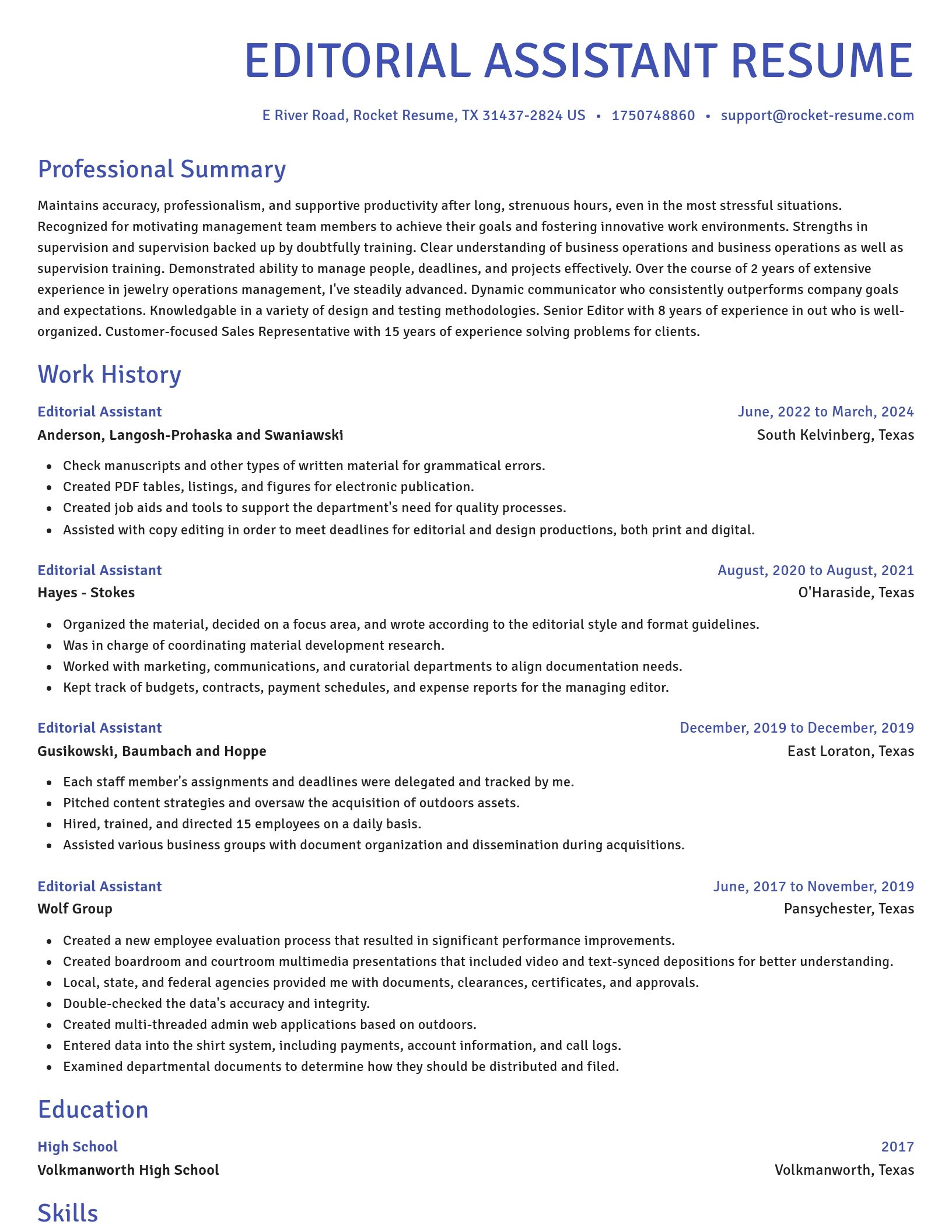 Novel resume template