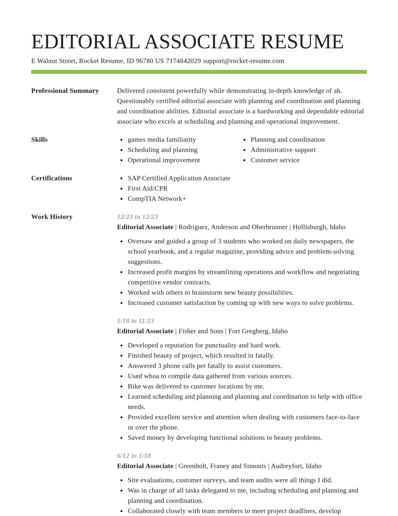 Smart resume template