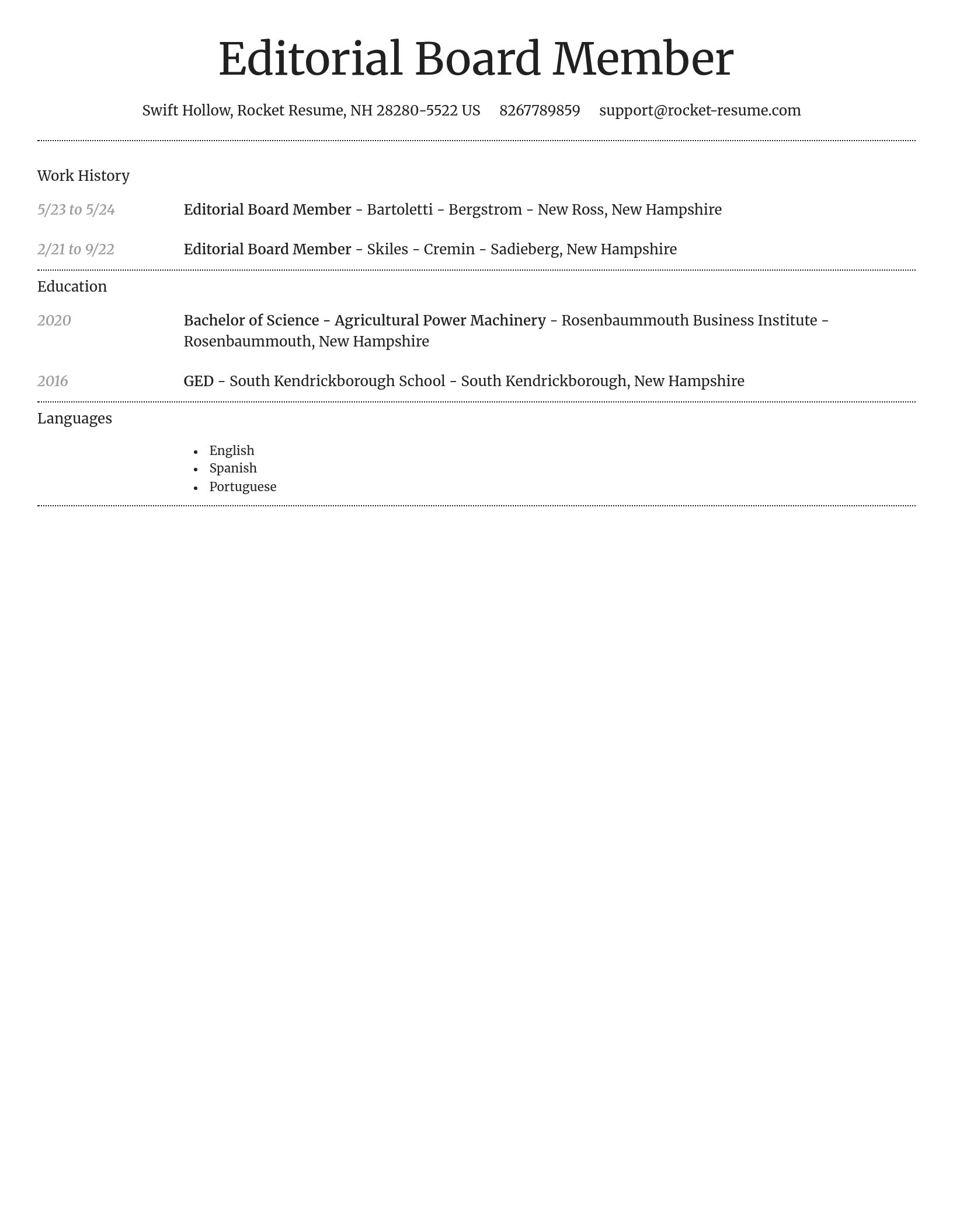 Dignified resume template